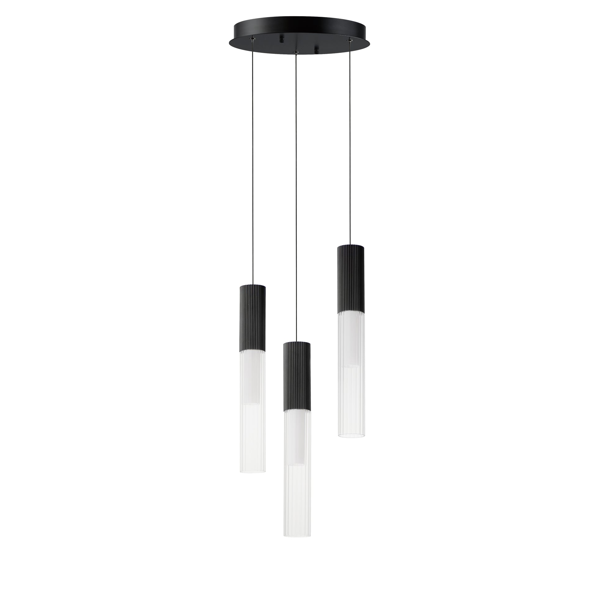 Reeds 3-Light LED Pendant Black by ET2
