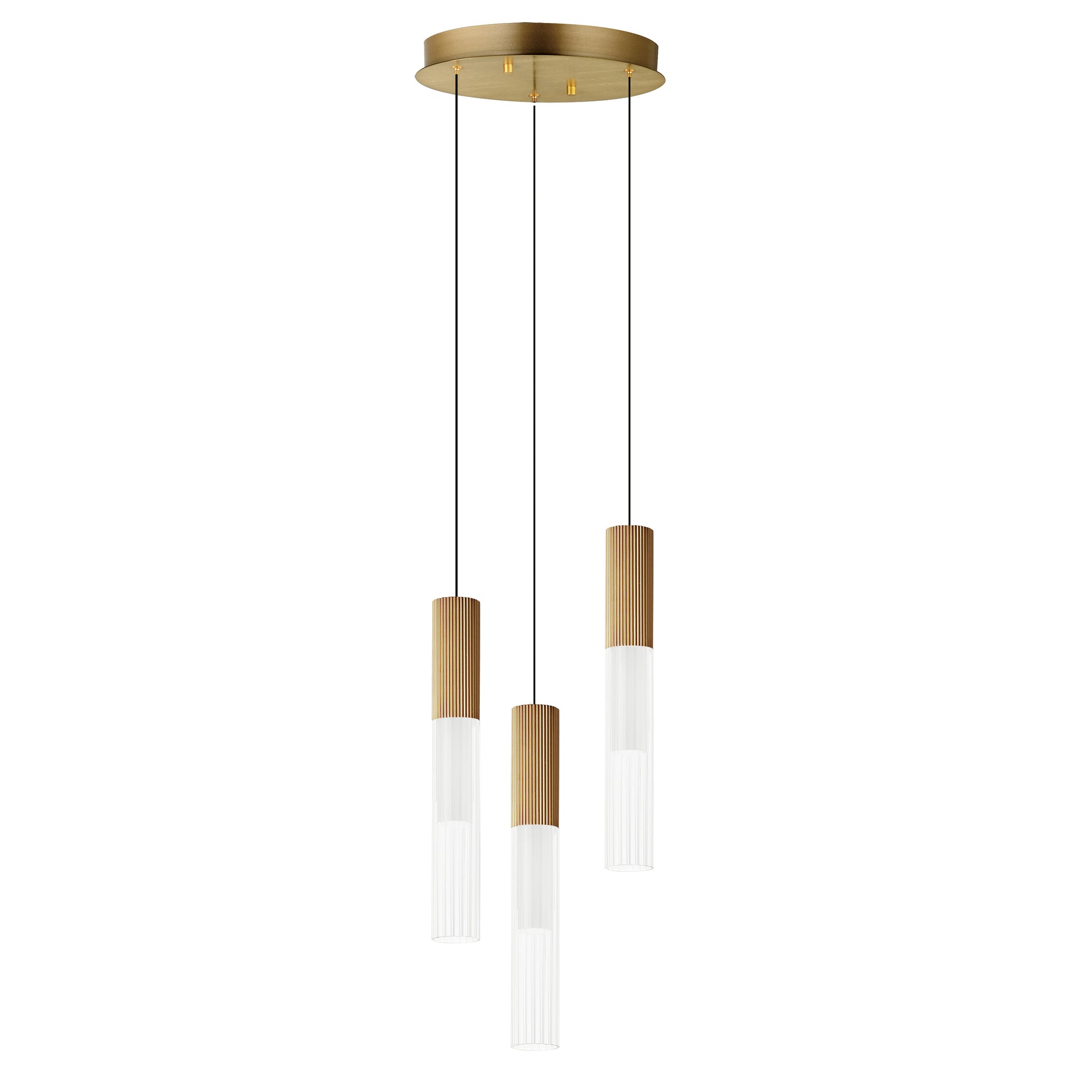 Reeds 3-Light LED Pendant Gold by ET2