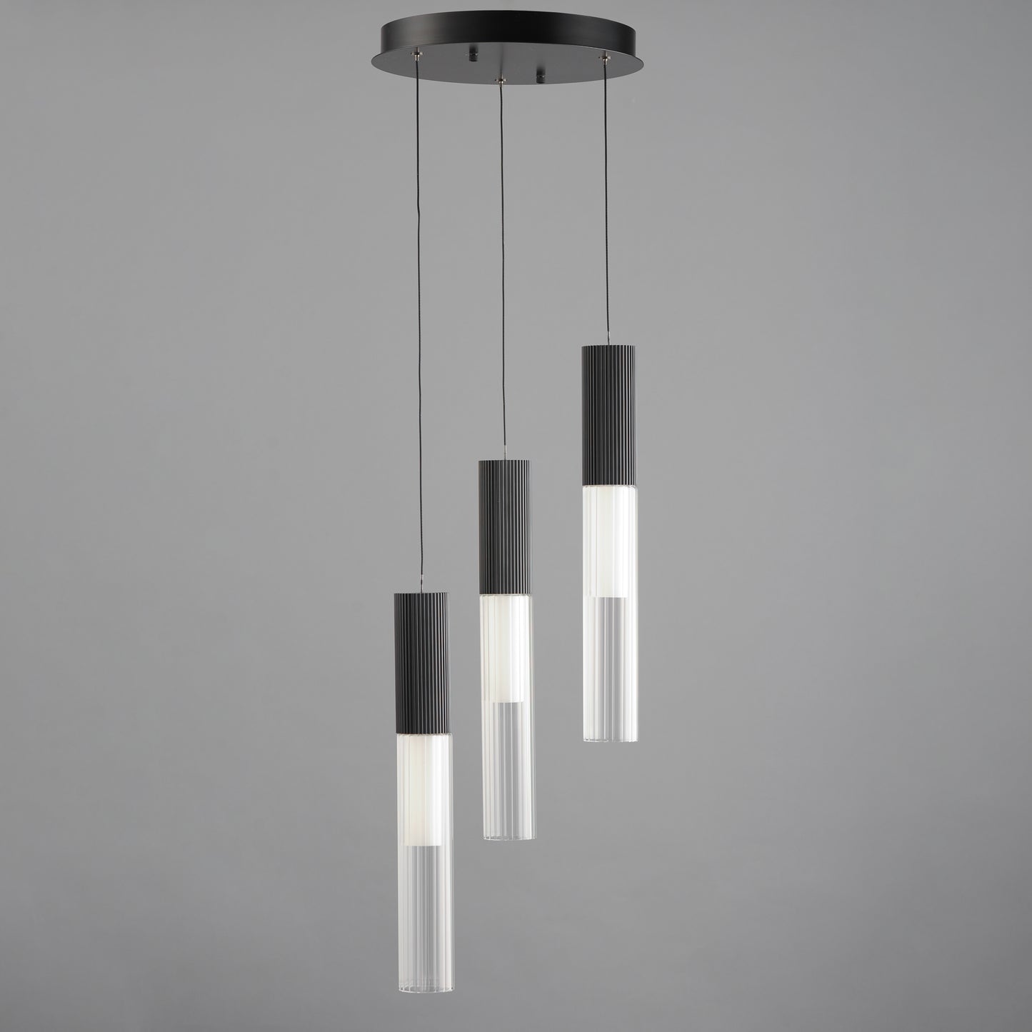 Reeds 3-Light LED Pendant Black by ET2