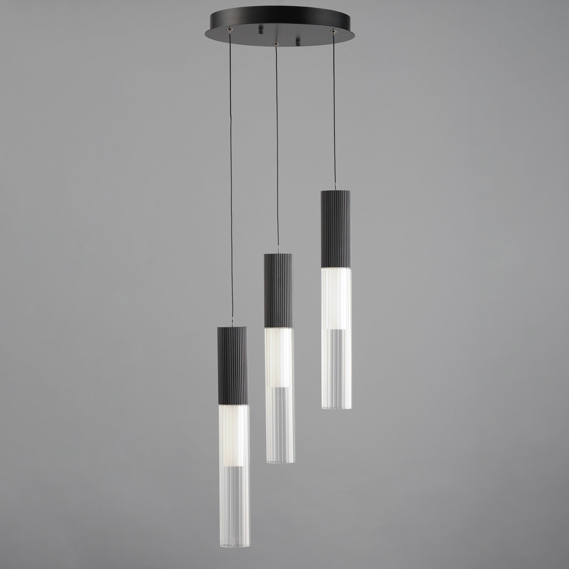 Reeds 3-Light LED Pendant Black by ET2