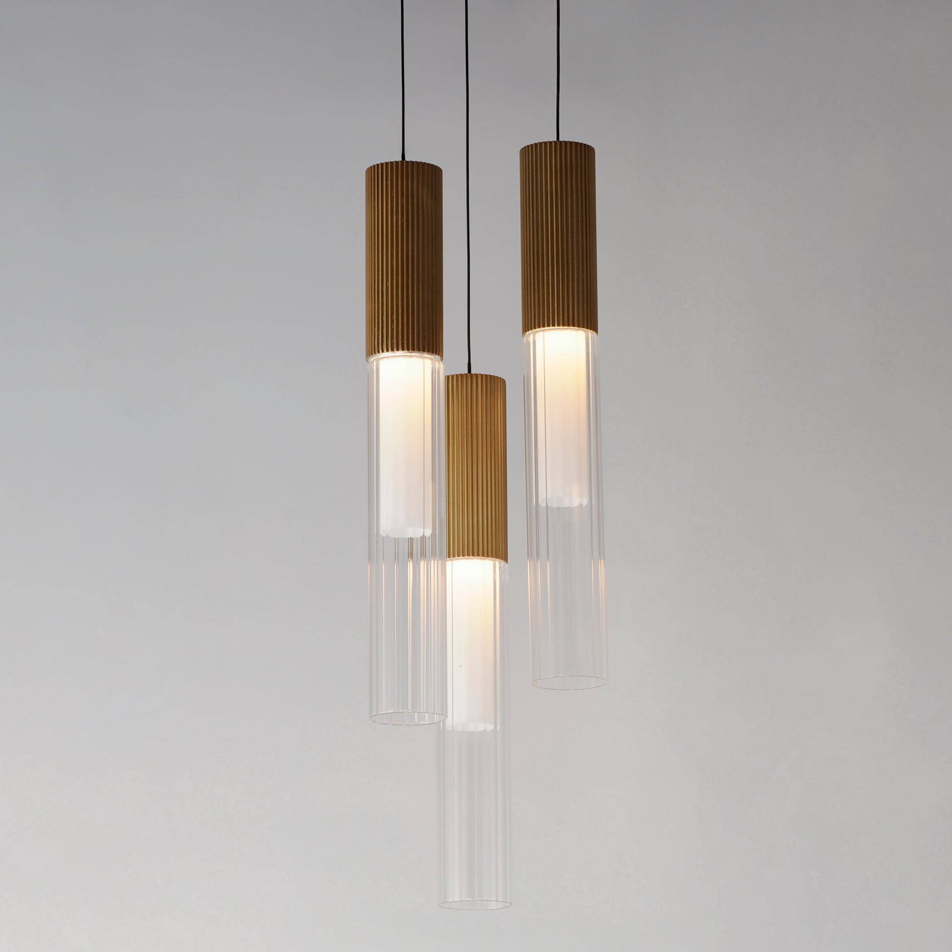 Reeds 3-Light LED Pendant Gold by ET2
