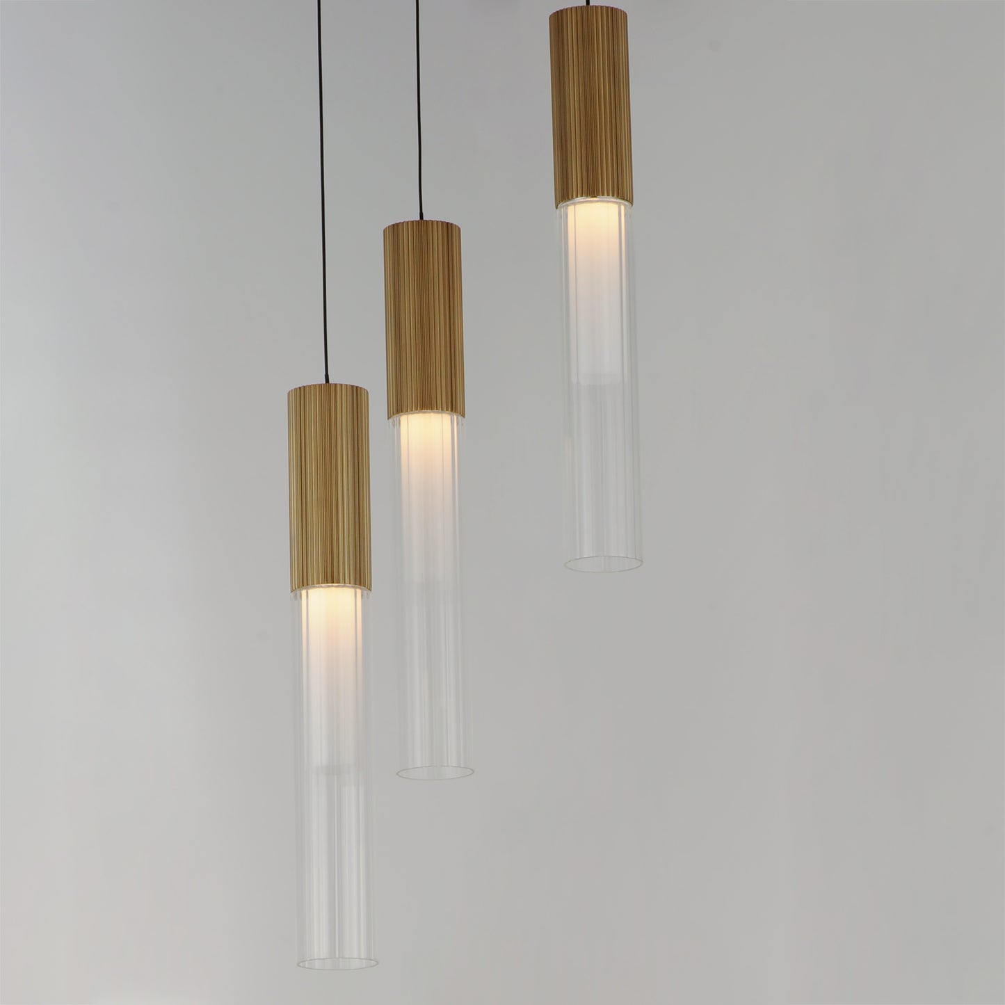 Reeds 3-Light LED Pendant Gold by ET2