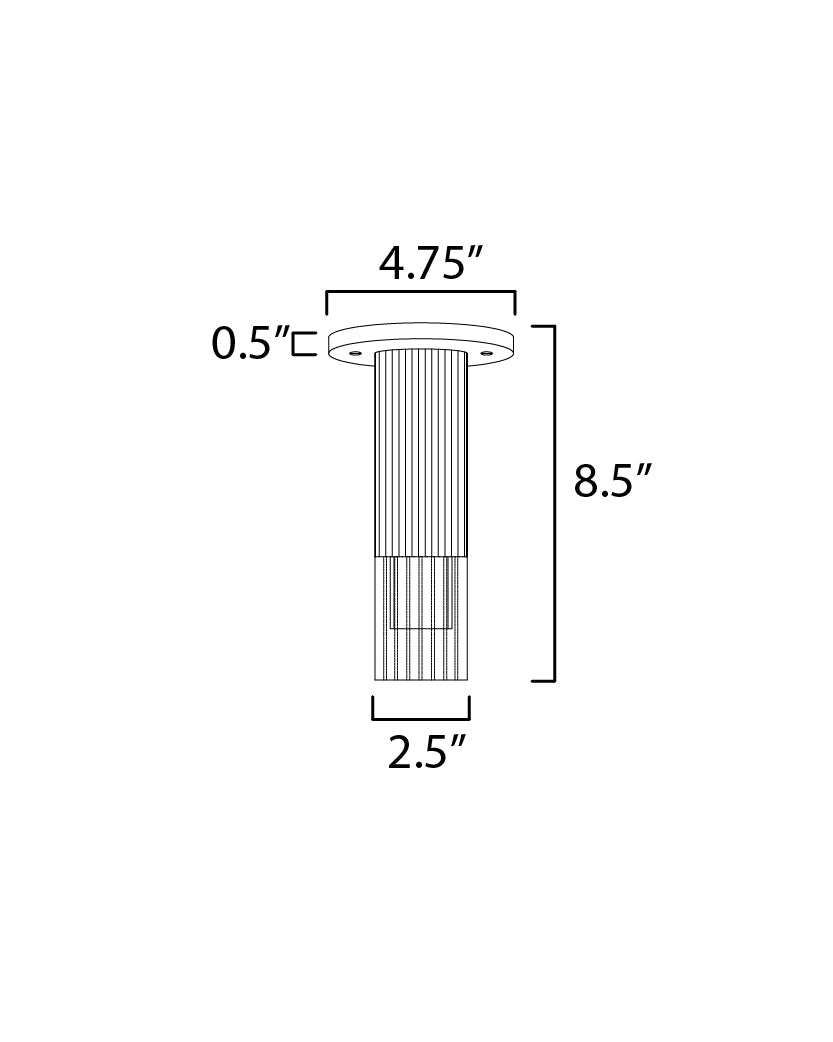 Reeds LED Flush Mount Black by ET2