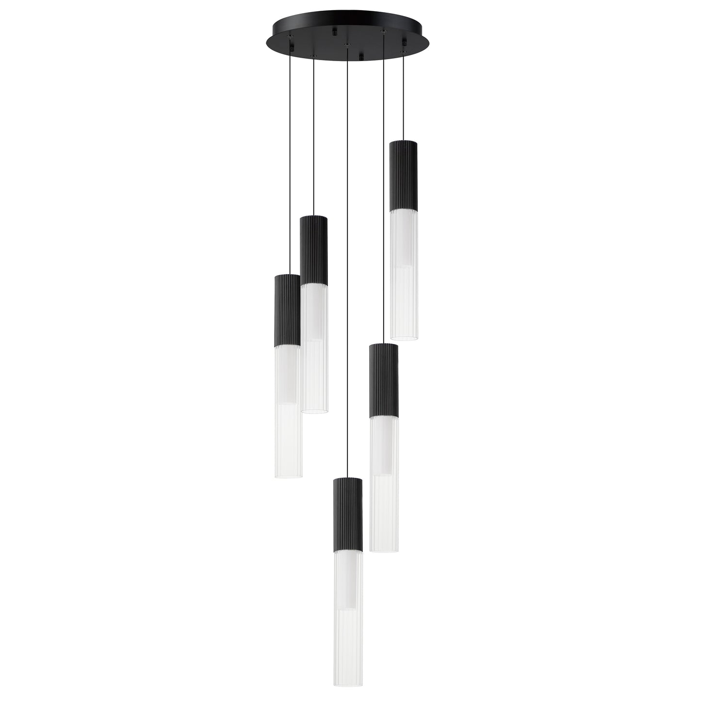 Reeds 5-Light LED Pendant Black by ET2