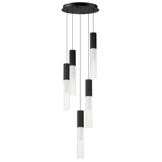 Reeds 5-Light LED Pendant Black by ET2