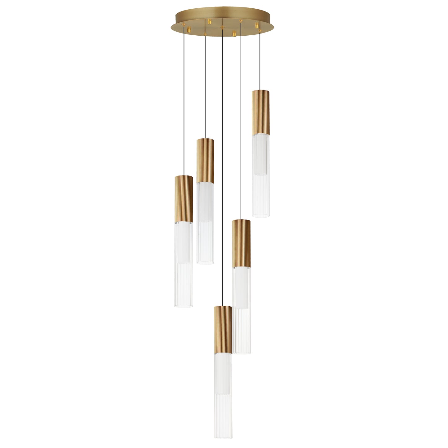 Reeds 5-Light LED Pendant Gold by ET2