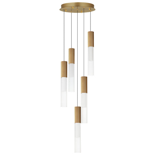 Reeds 5-Light LED Pendant Gold by ET2