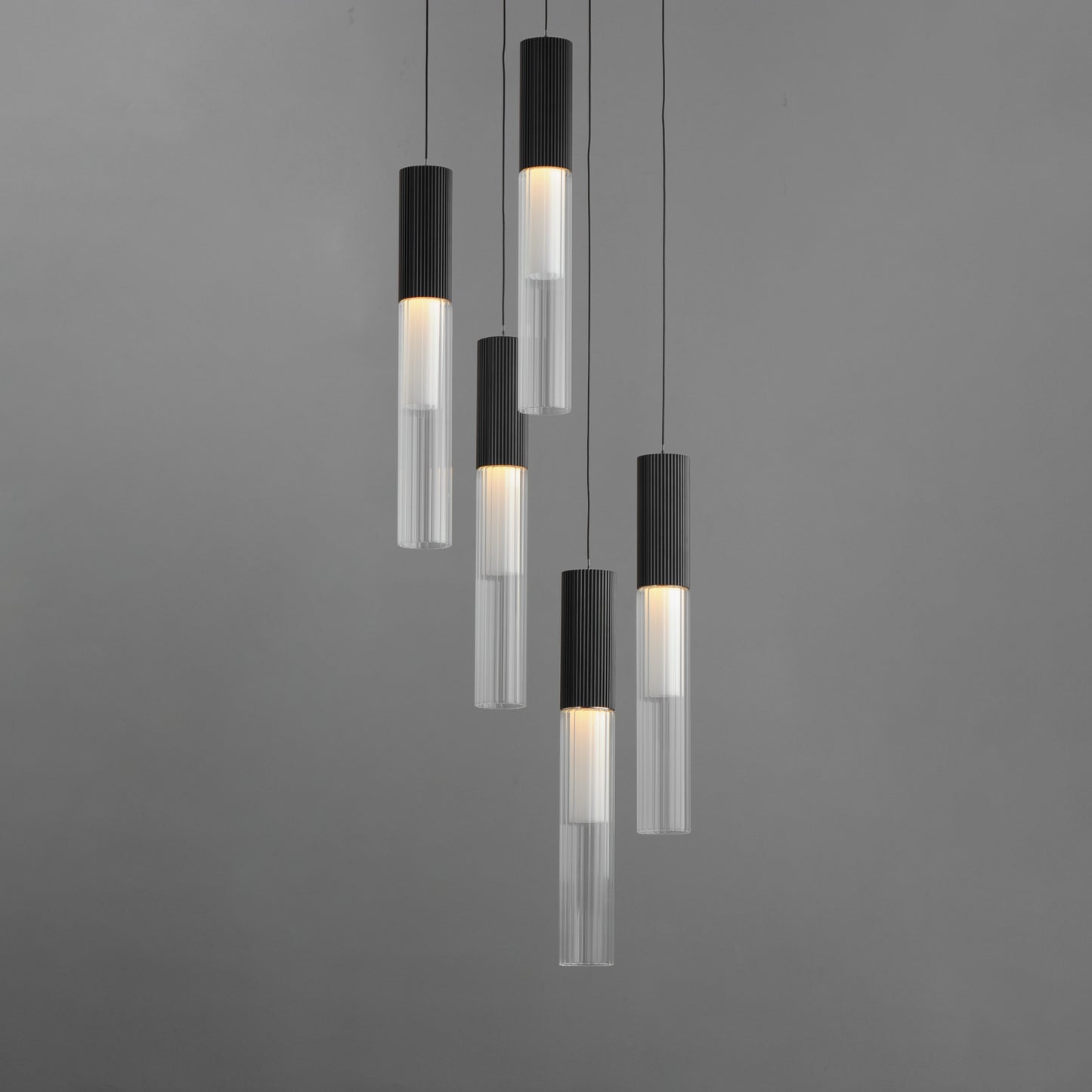 Reeds 5-Light LED Pendant Black by ET2