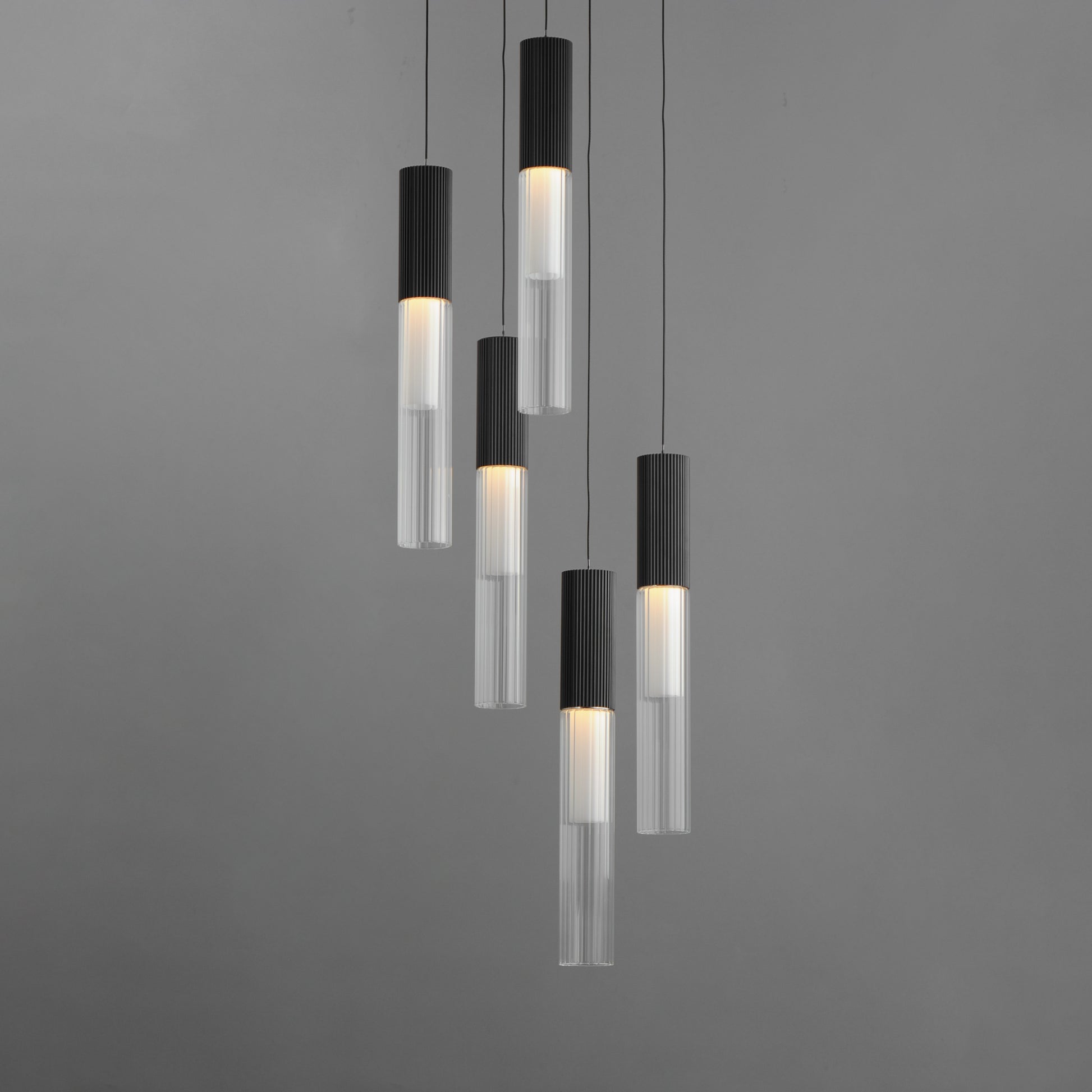Reeds 5-Light LED Pendant Black by ET2