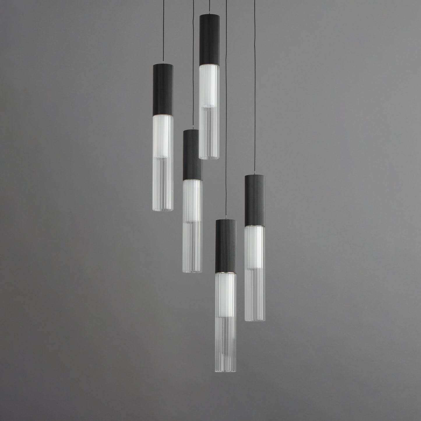 Reeds 5-Light LED Pendant Black by ET2