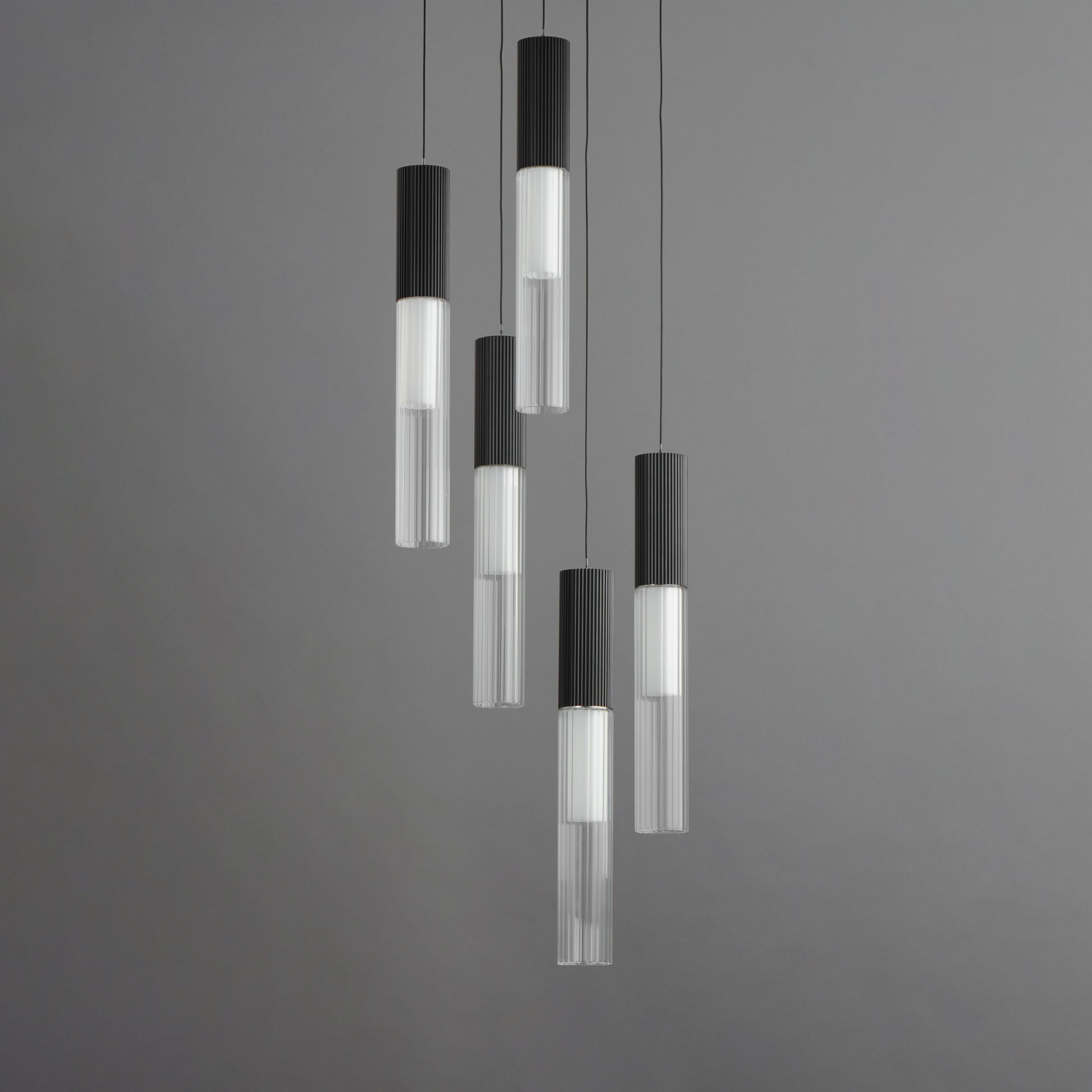 Reeds 5-Light LED Pendant Black by ET2