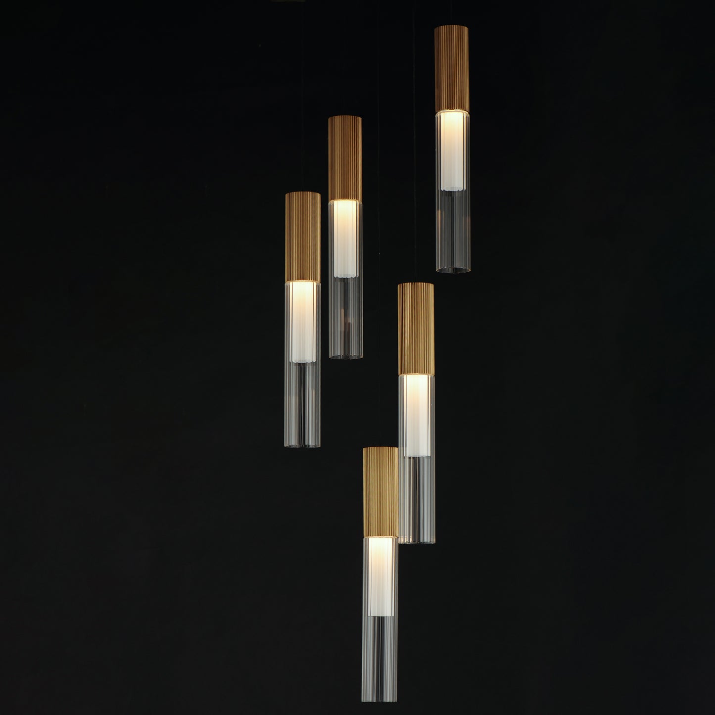 Reeds 5-Light LED Pendant Gold by ET2