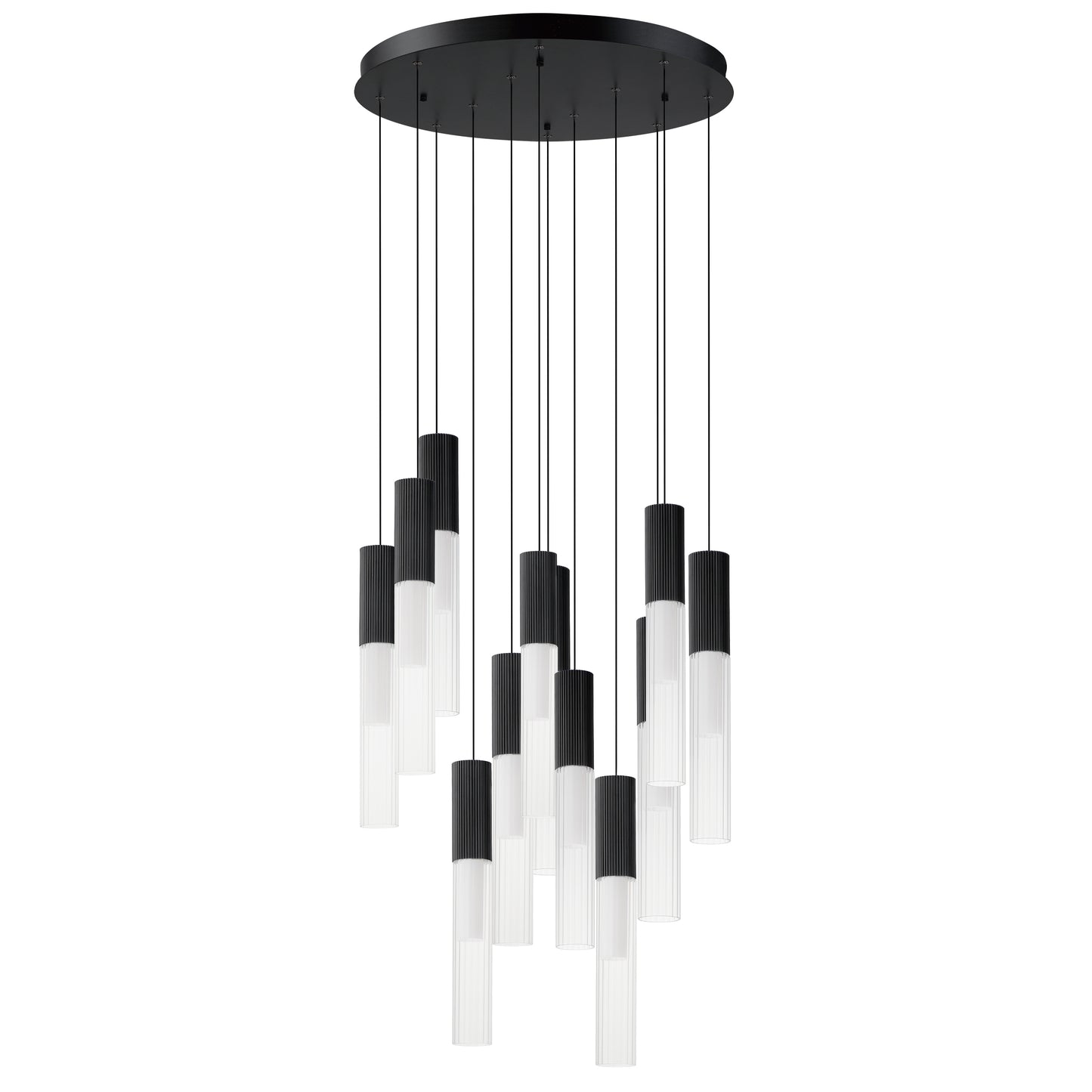 Reeds 12-Light LED Pendant Black by ET2