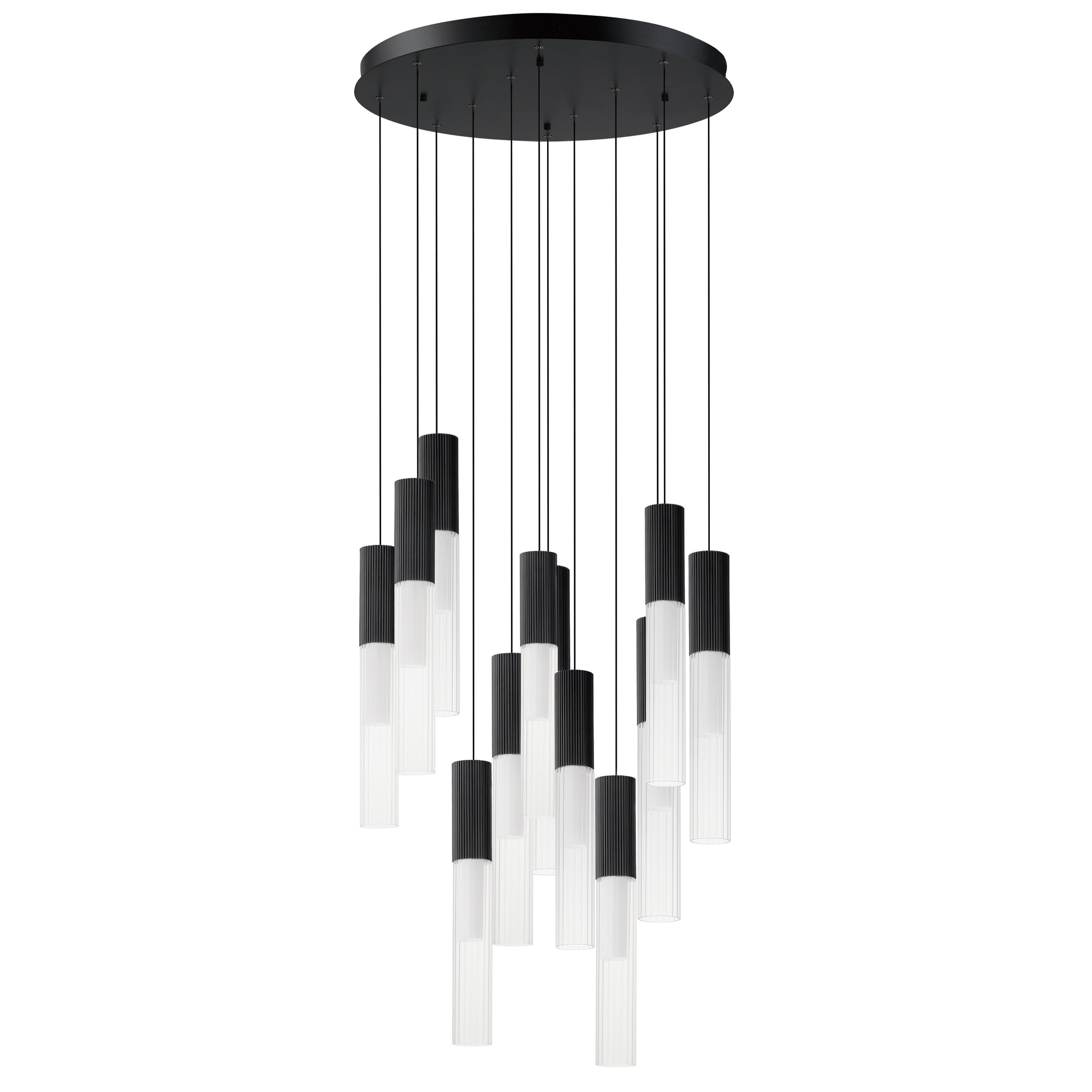 Reeds 12-Light LED Pendant Black by ET2