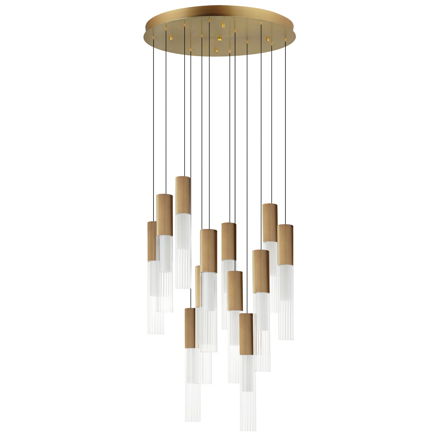 Reeds 12-Light LED Pendant Gold by ET2