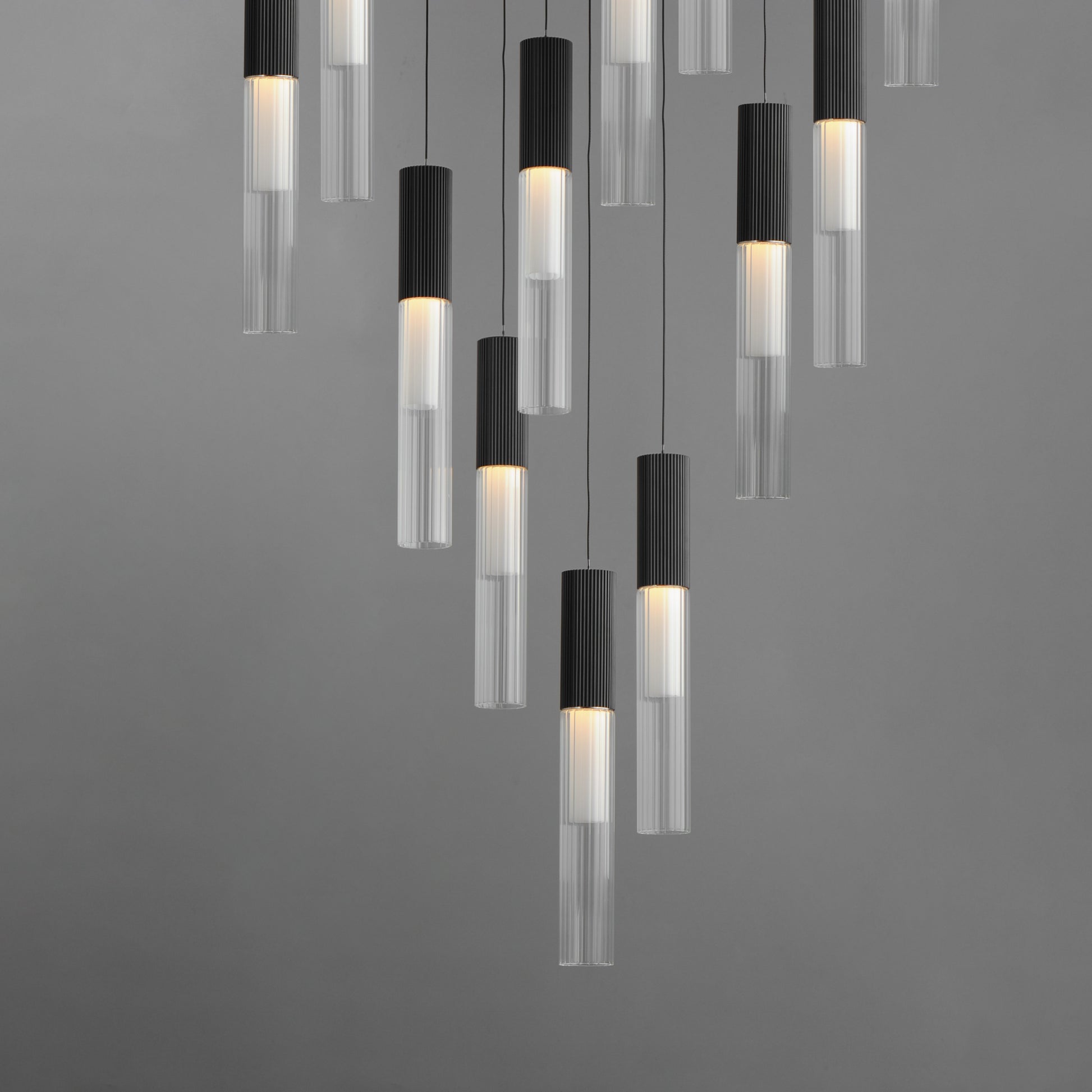 Reeds 12-Light LED Pendant Black by ET2