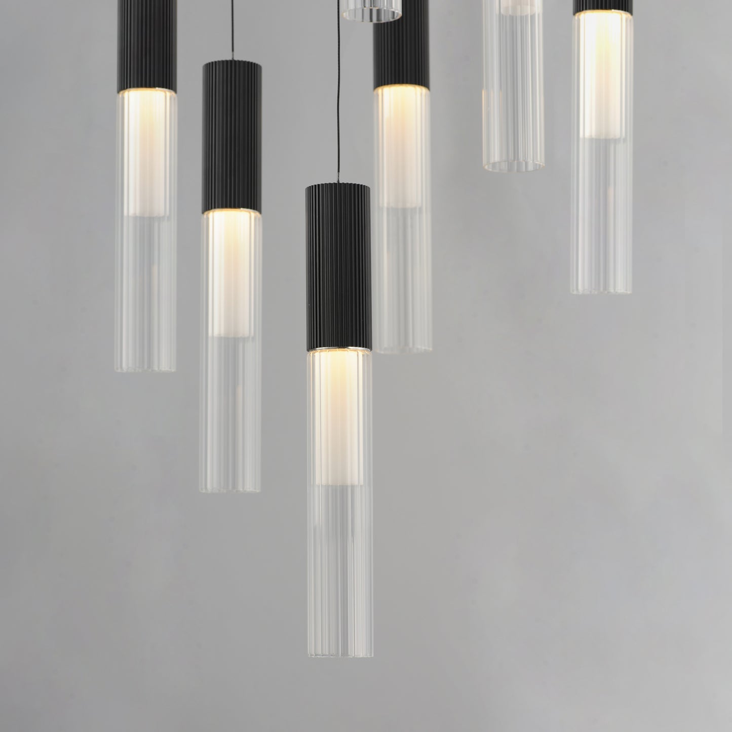 Reeds 12-Light LED Pendant Black by ET2