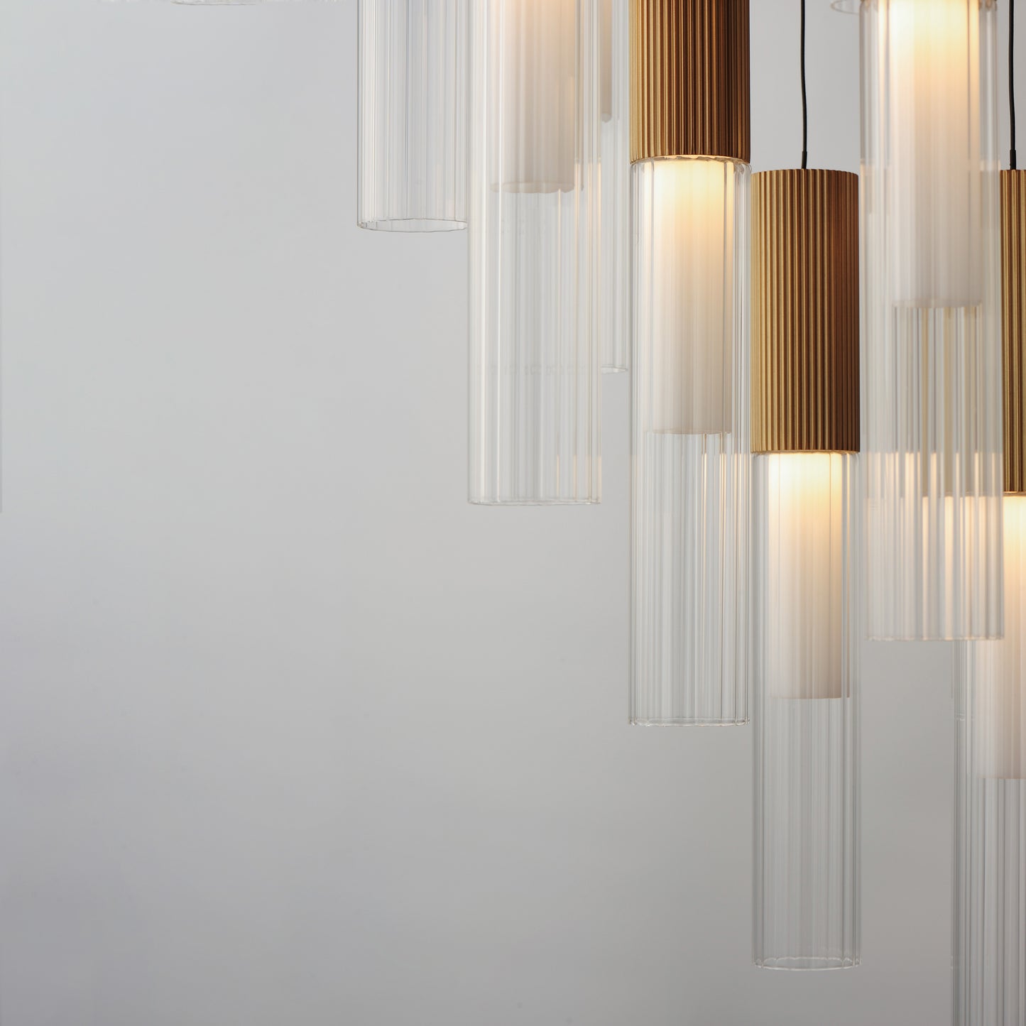 Reeds 12-Light LED Pendant Gold by ET2
