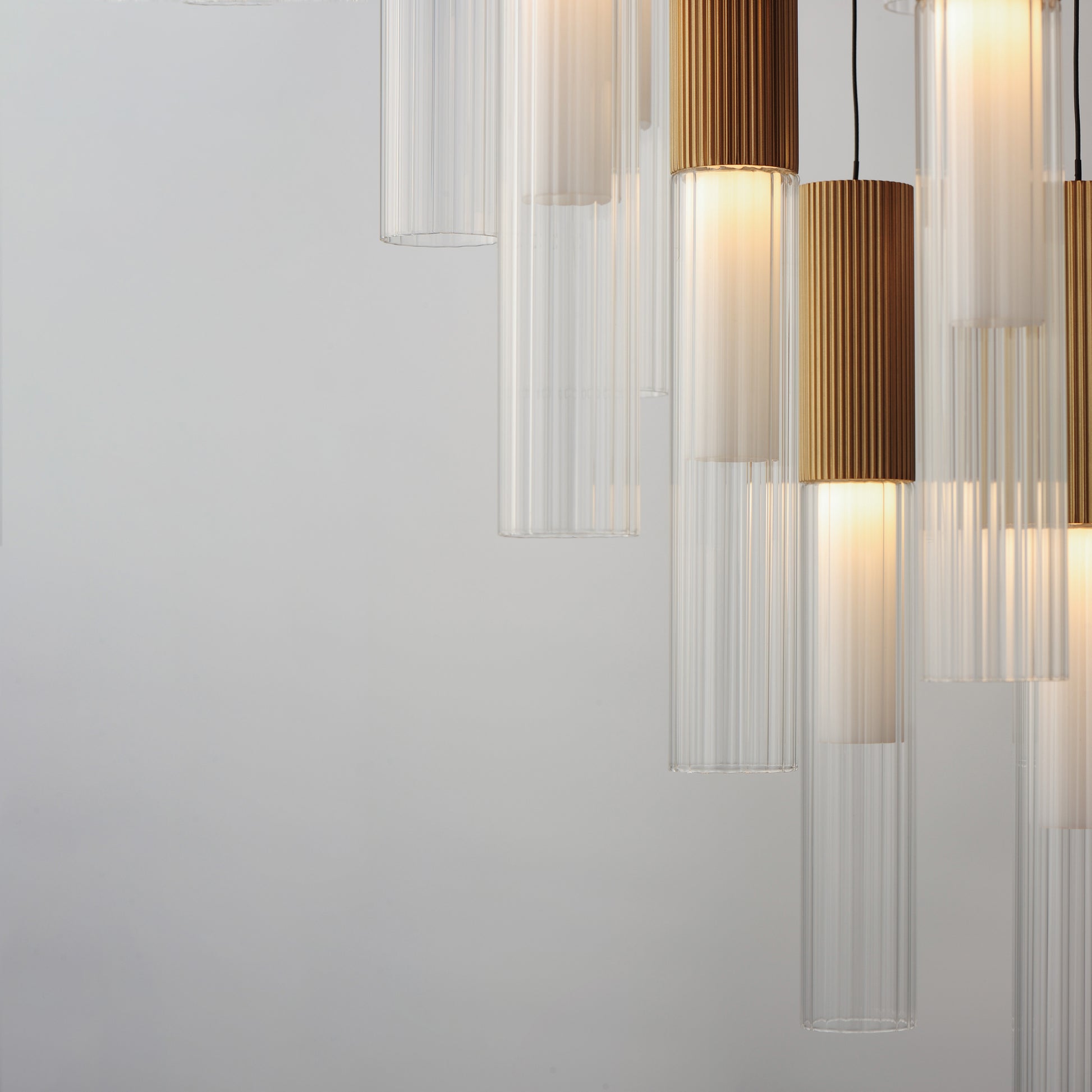Reeds 12-Light LED Pendant Gold by ET2
