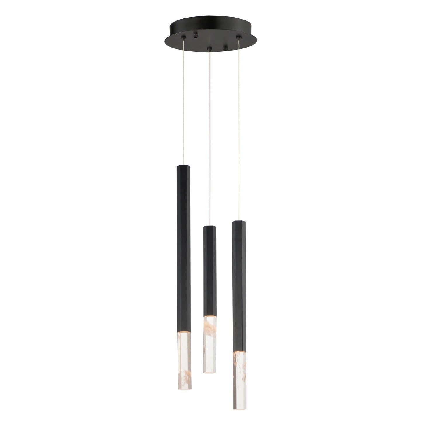 Diaphane LED 3-Light Pendant Black by ET2