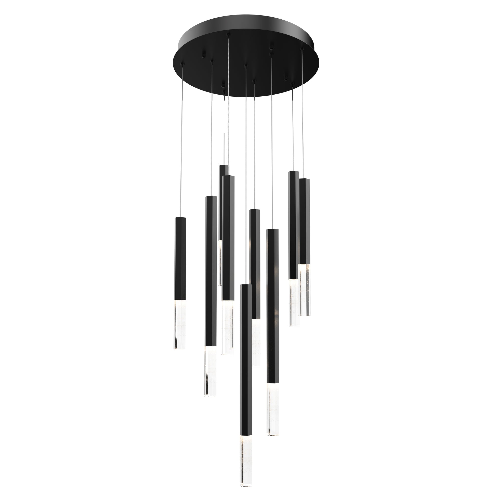 Diaphane LED 9-Light Pendant Black by ET2