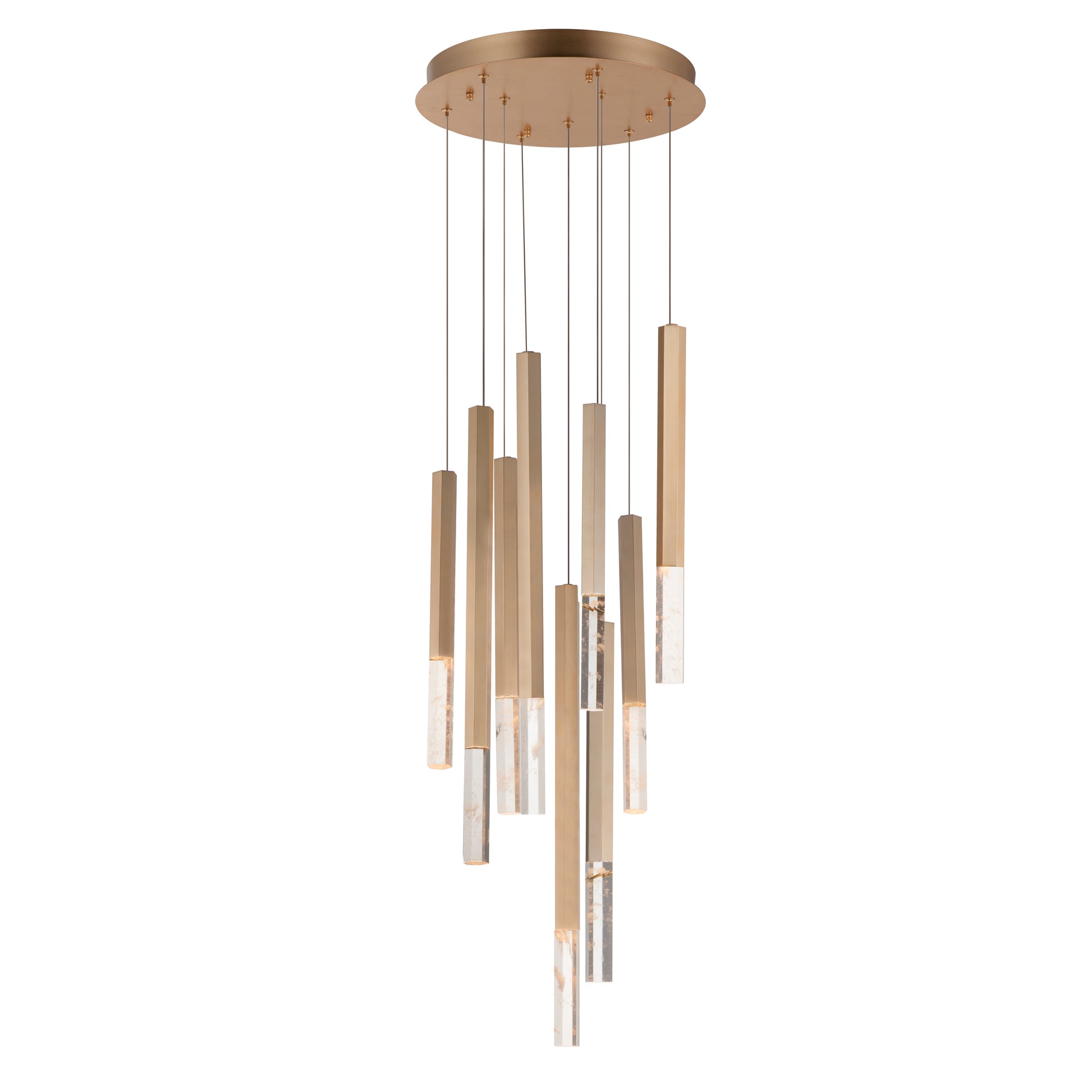 Diaphane LED 9-Light Pendant Gold by ET2