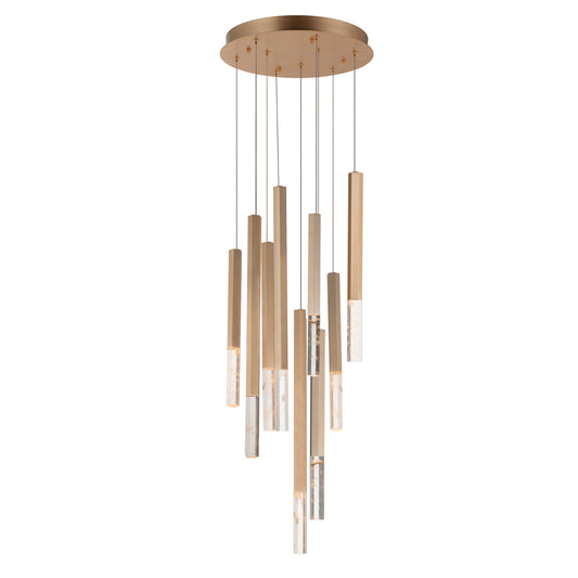Diaphane LED 9-Light Pendant Gold by ET2