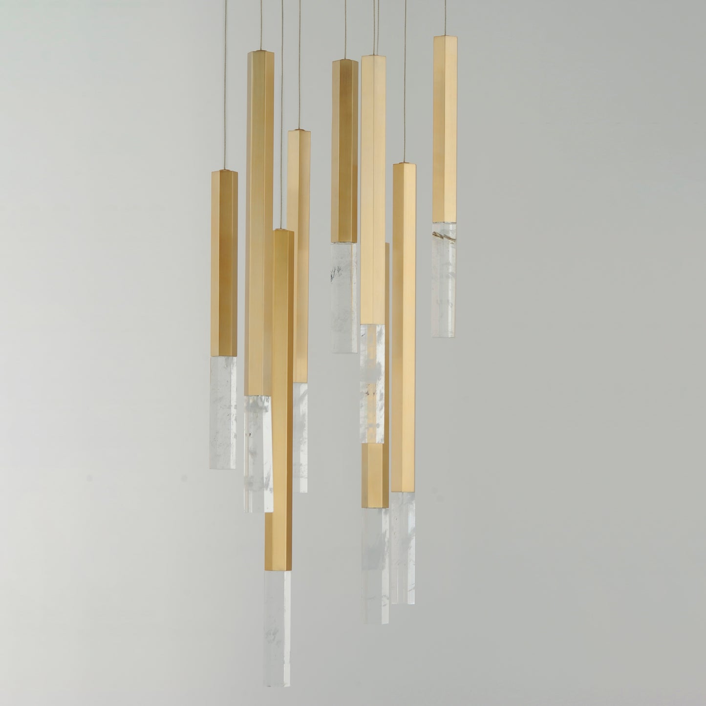 Diaphane LED 9-Light Pendant Gold by ET2