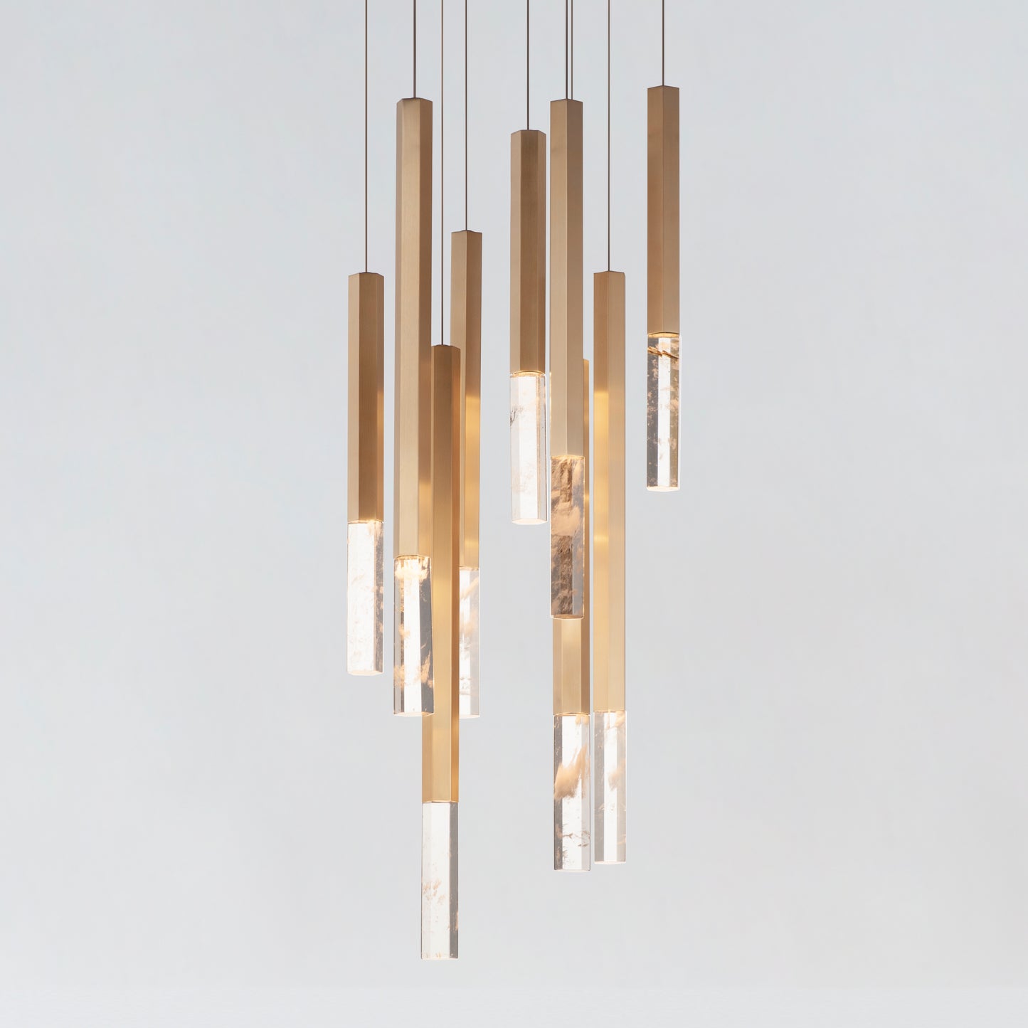 Diaphane LED 9-Light Pendant Gold by ET2