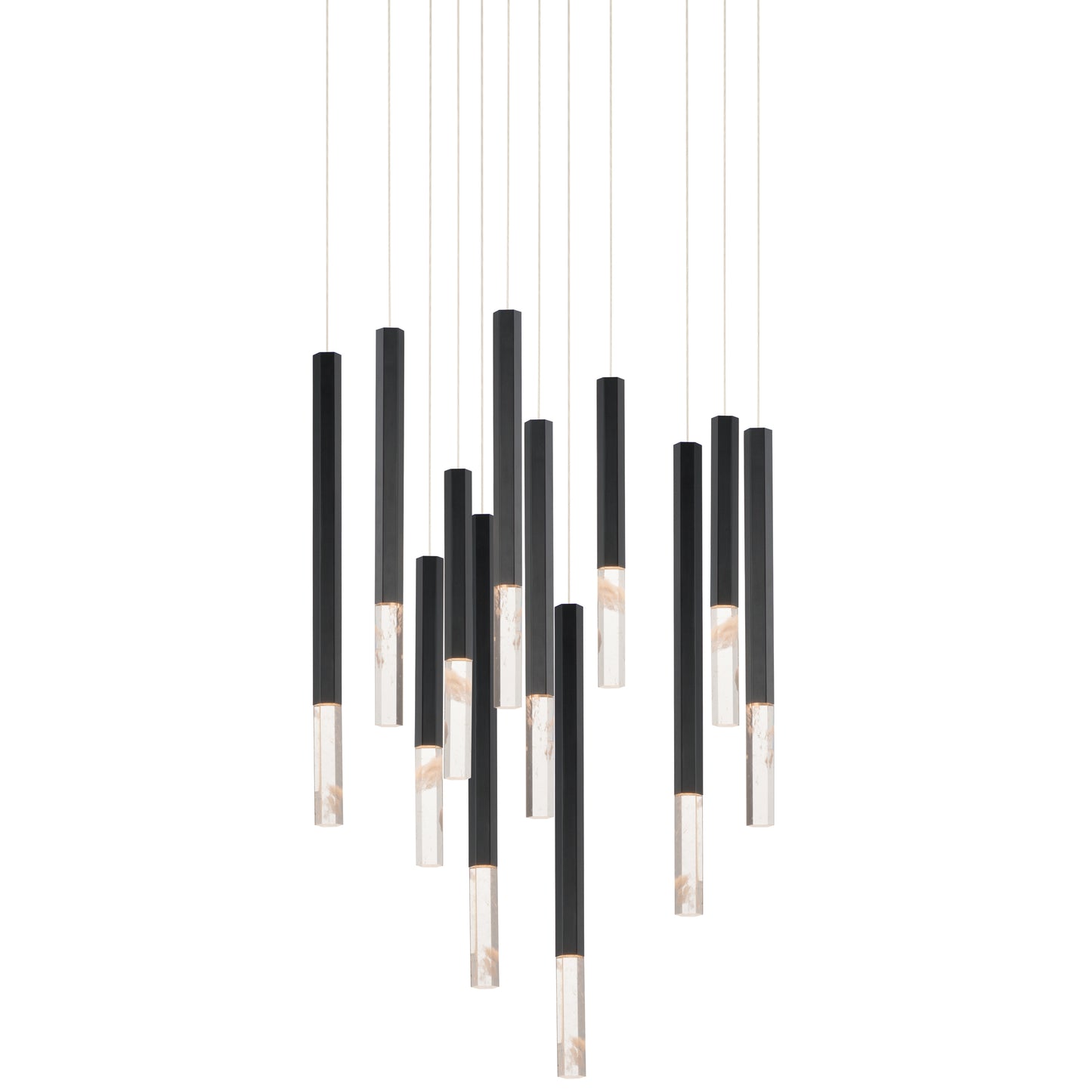 Diaphane 12-Light LED Pendant Black by ET2