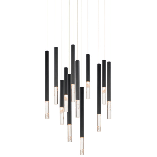 Diaphane 12-Light LED Pendant Black by ET2