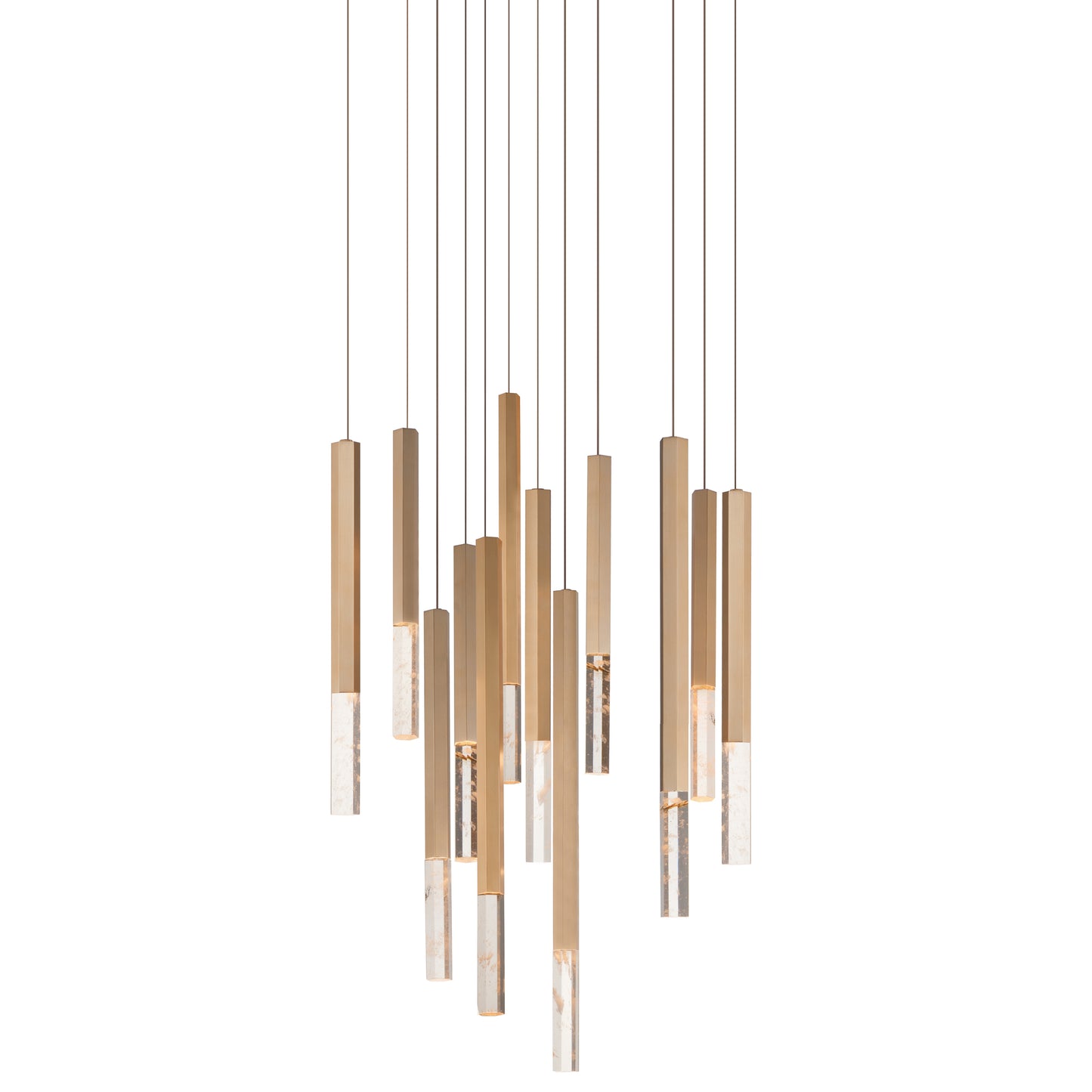 Diaphane 12-Light LED Pendant Gold by ET2