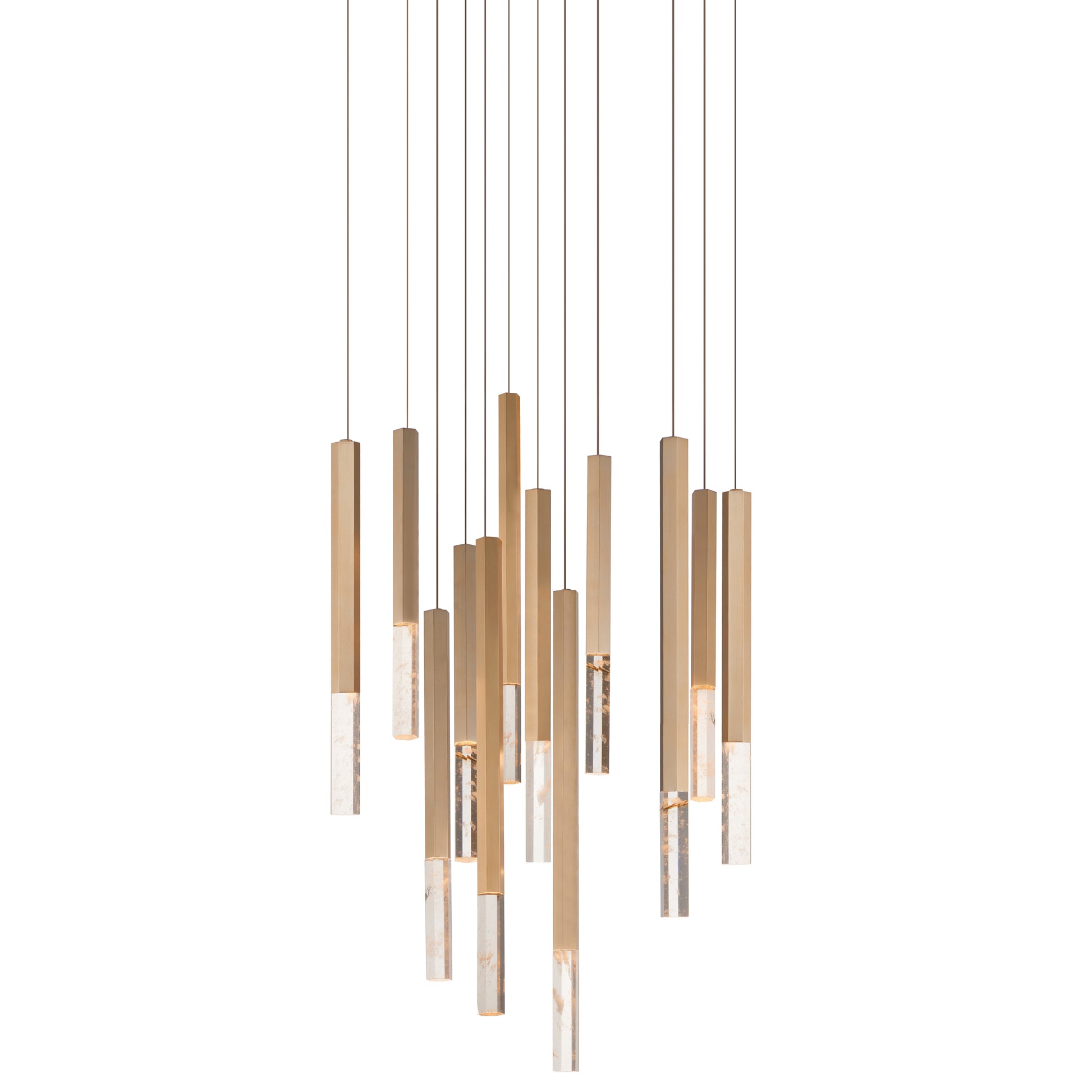 Diaphane 12-Light LED Pendant Gold by ET2