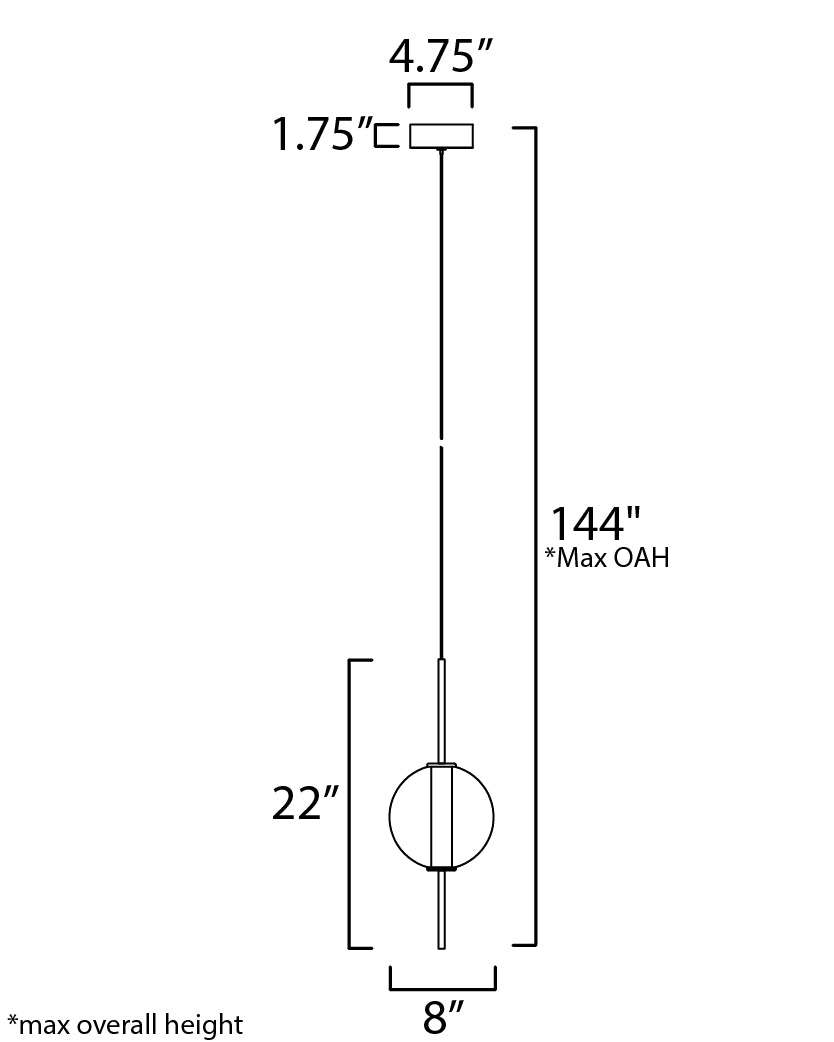 Axle LED Pendant Gold by ET2