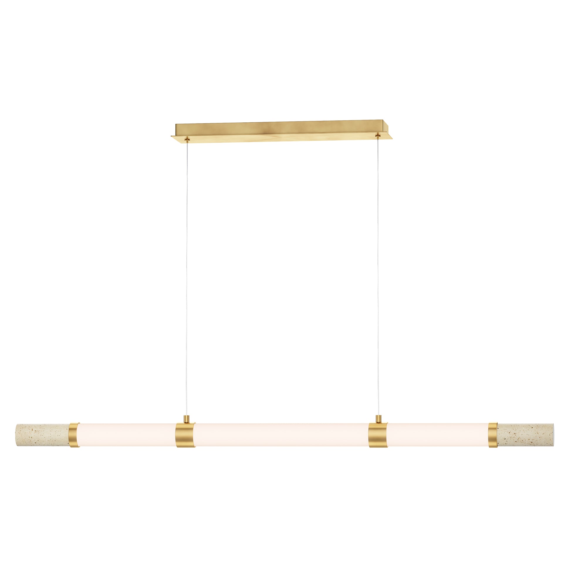 Travertine Linear LED Pendant Travertine/Gold by ET2