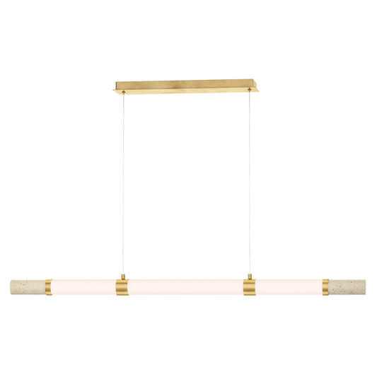 Travertine Linear LED Pendant Travertine/Gold by ET2