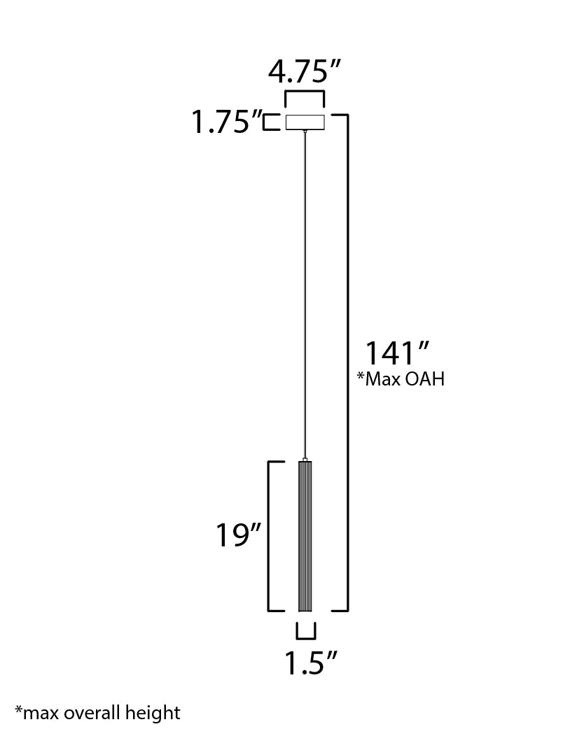 Cortex 18" LED Pendant Polished Chrome by ET2