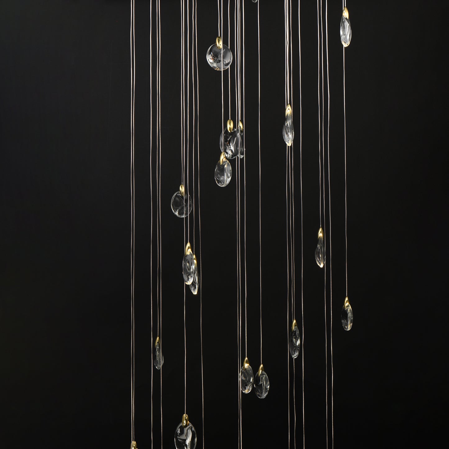 Pebble 30-Light LED Pendant Black/Polished Gold by ET2