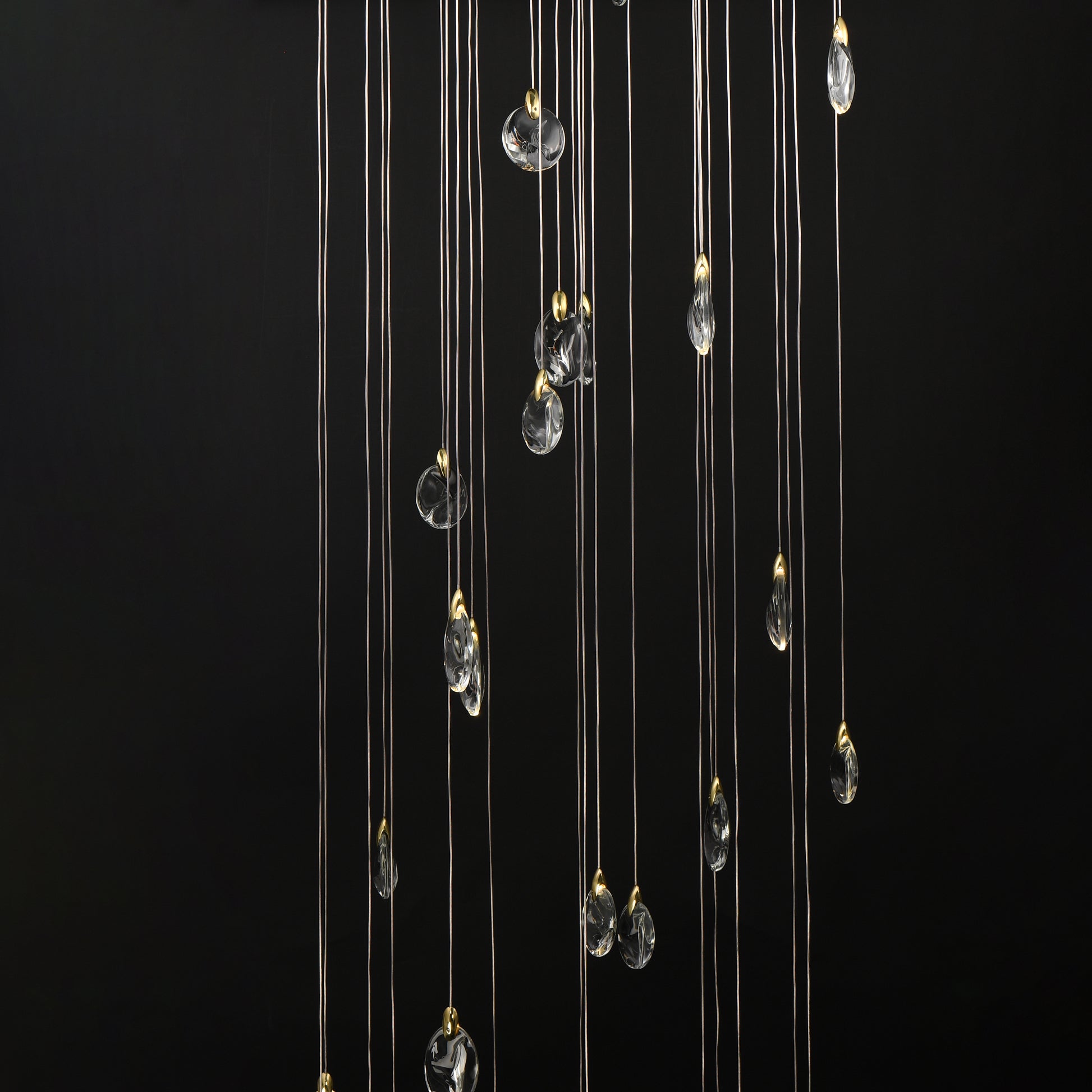Pebble 30-Light LED Pendant Black/Polished Gold by ET2