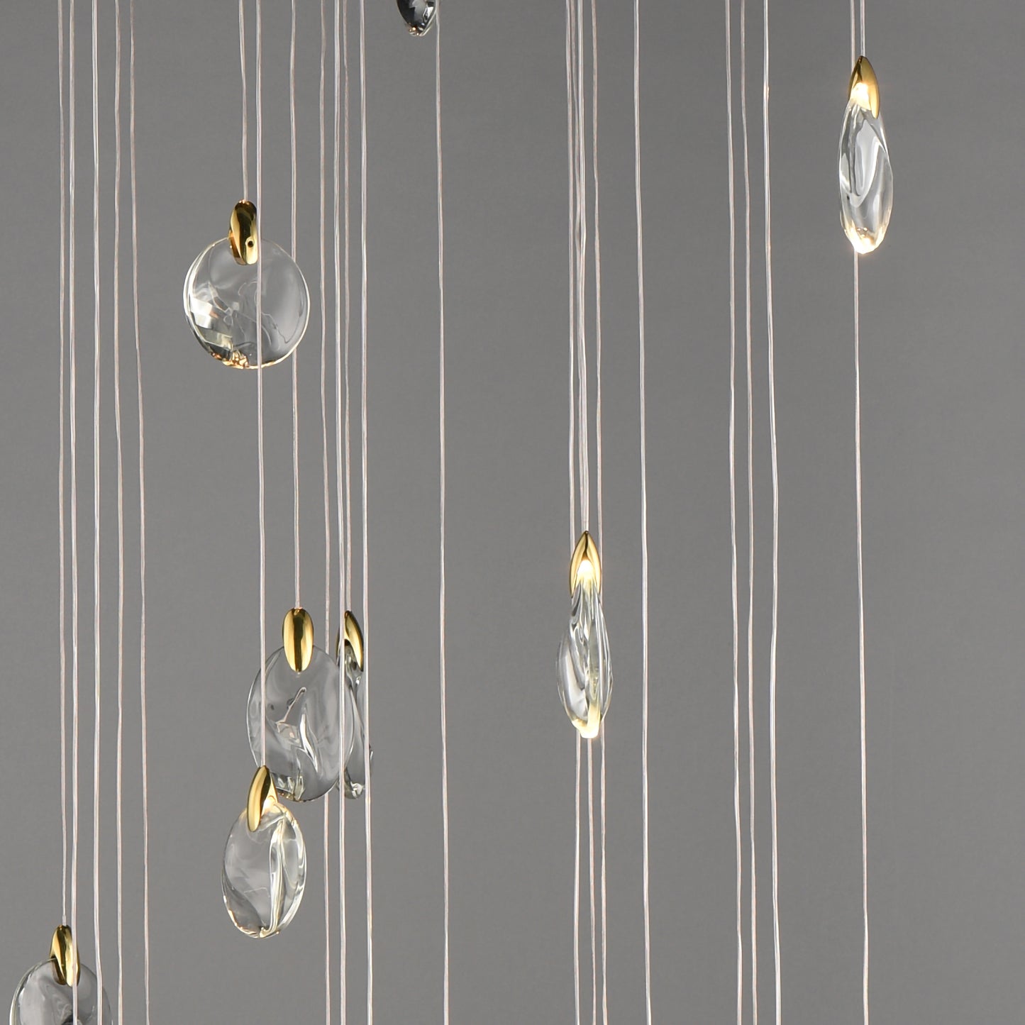 Pebble 30-Light LED Pendant Black/Polished Gold by ET2