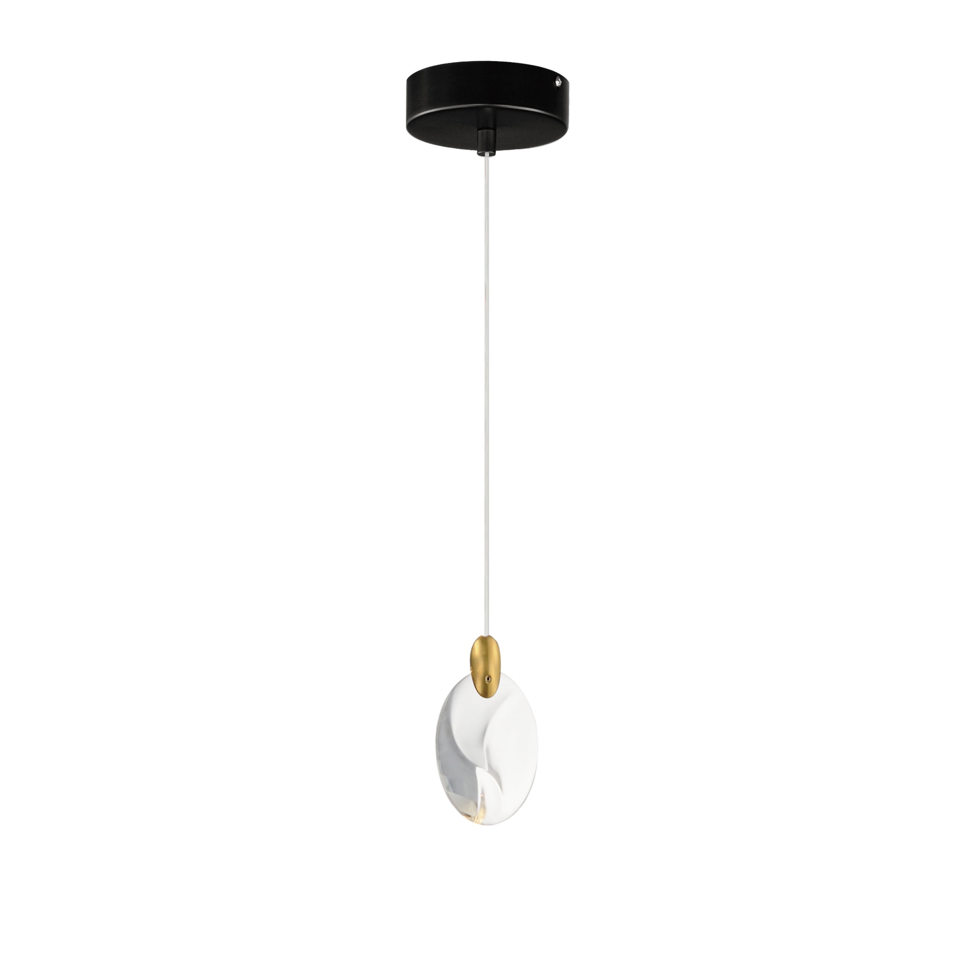 Pebble LED Pendant Black/Polished Gold by ET2