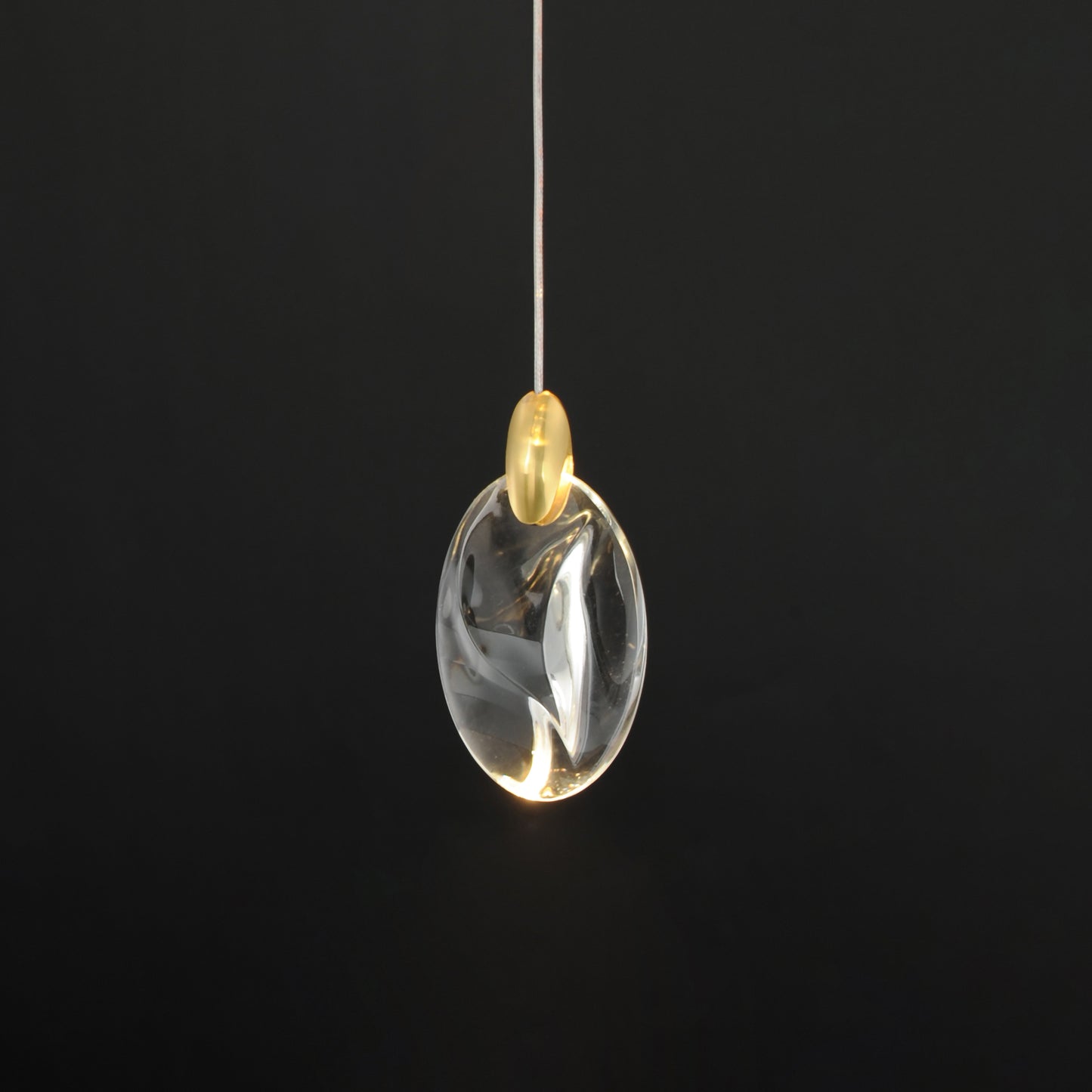 Pebble LED Pendant Black/Polished Gold by ET2