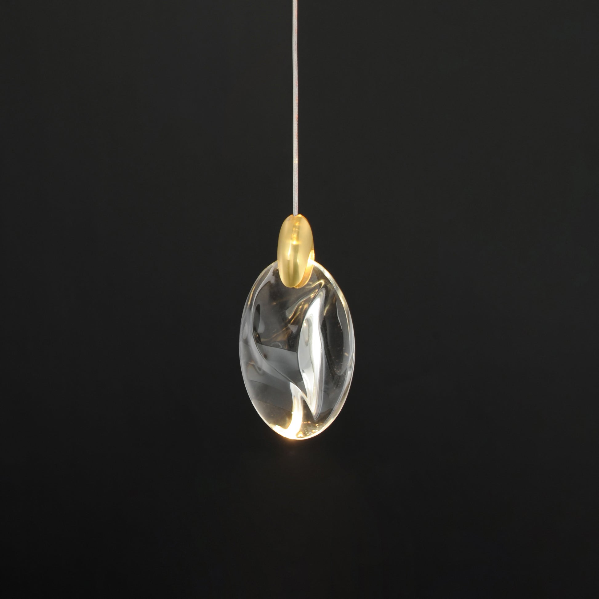 Pebble LED Pendant Black/Polished Gold by ET2