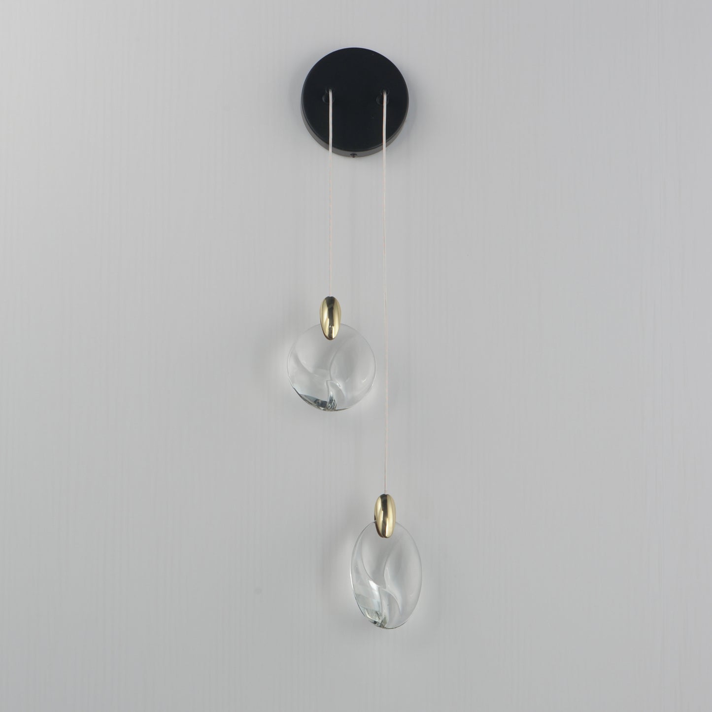 Pebble 2-Light Wall Sconce Black/Polished Gold by ET2