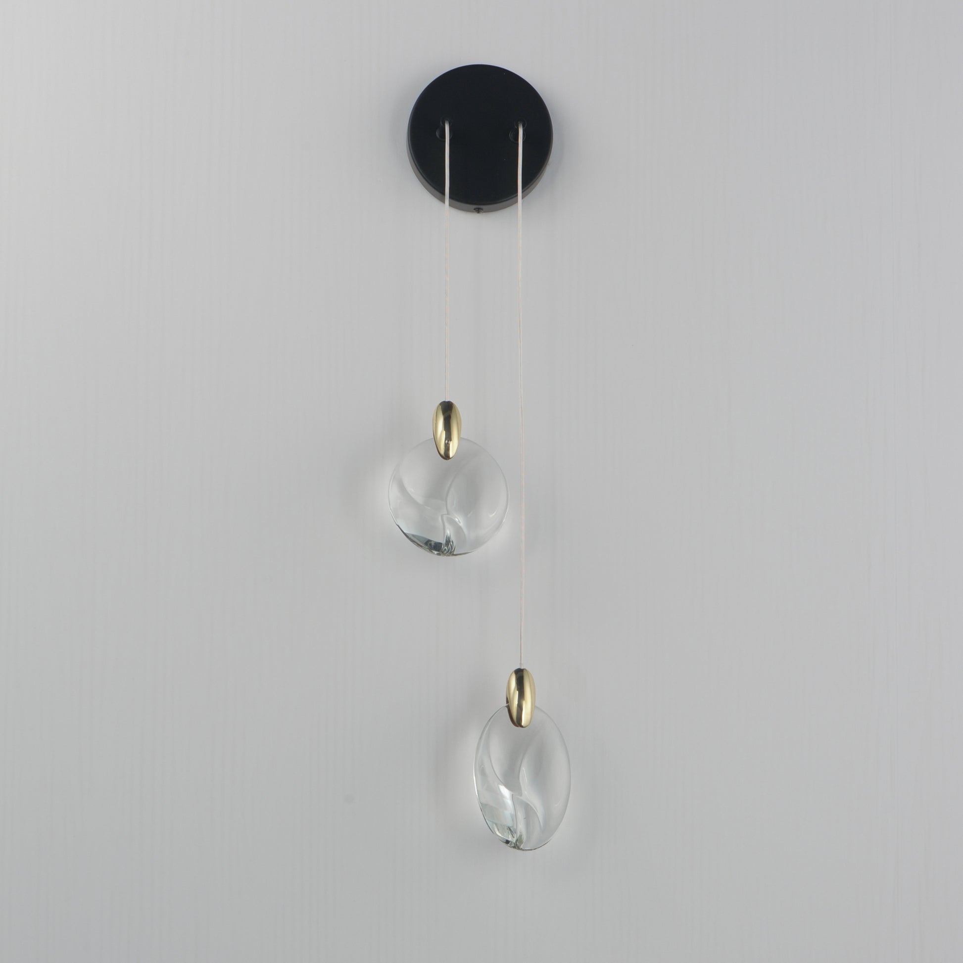 Pebble 2-Light Wall Sconce Black/Polished Gold by ET2