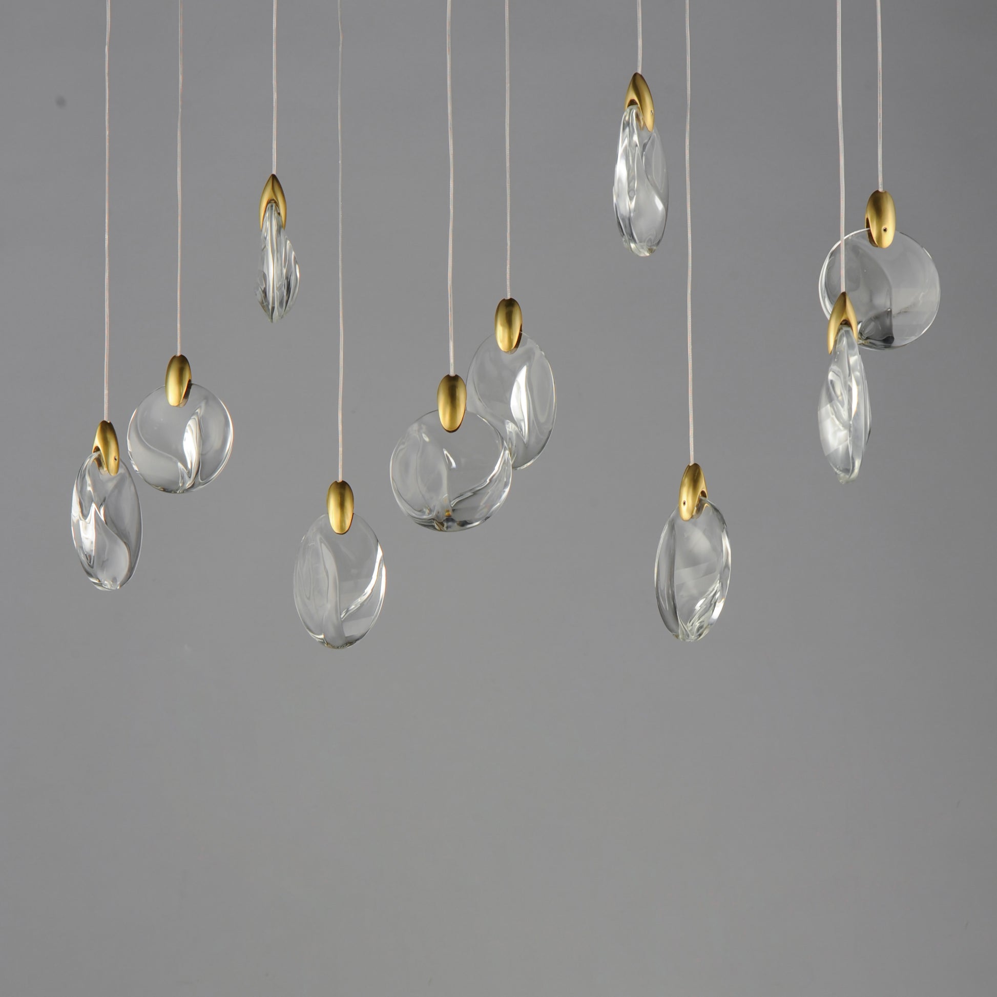 Pebble 10-Light LED Pendant Black/Polished Gold by ET2