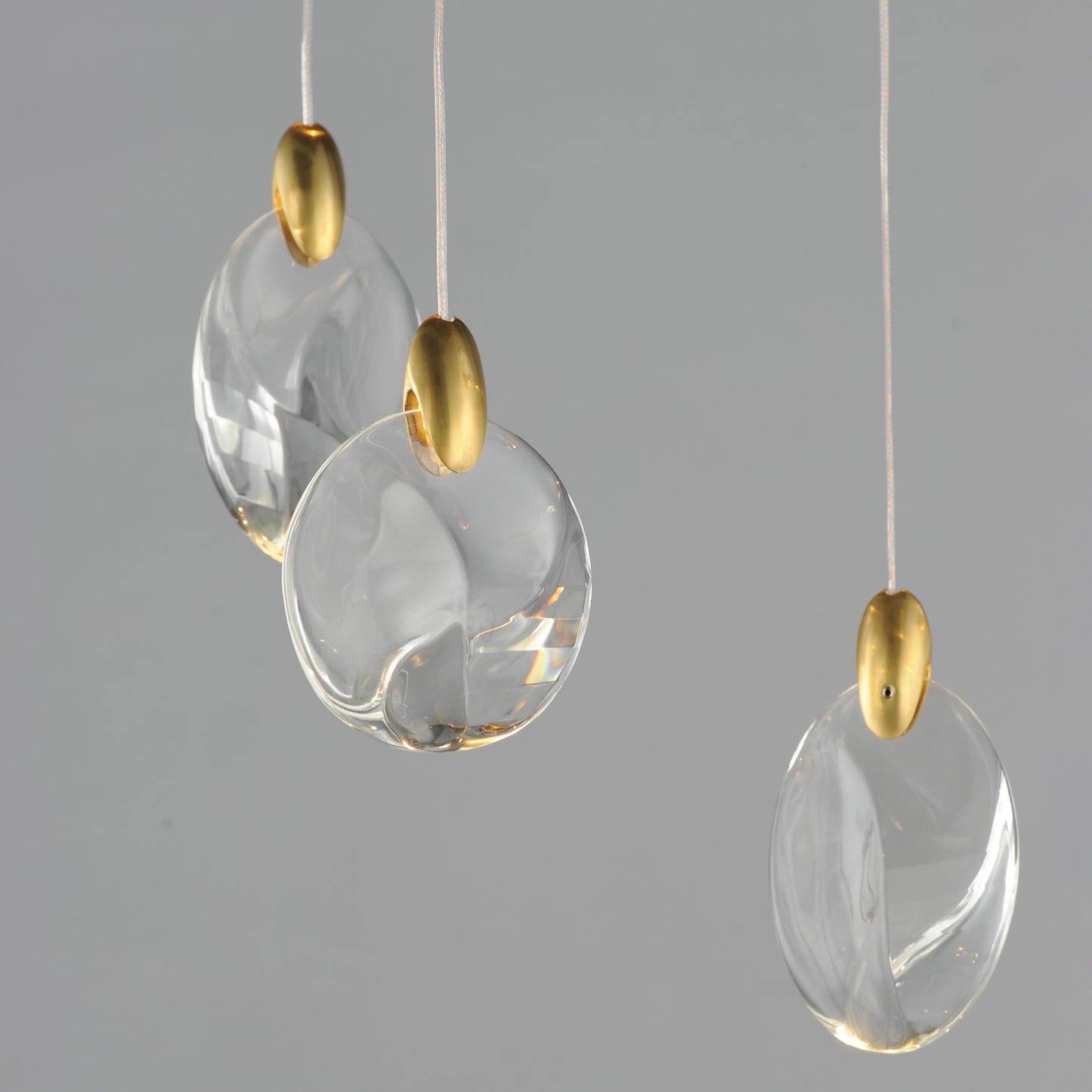 Pebble 10-Light LED Pendant Black/Polished Gold by ET2