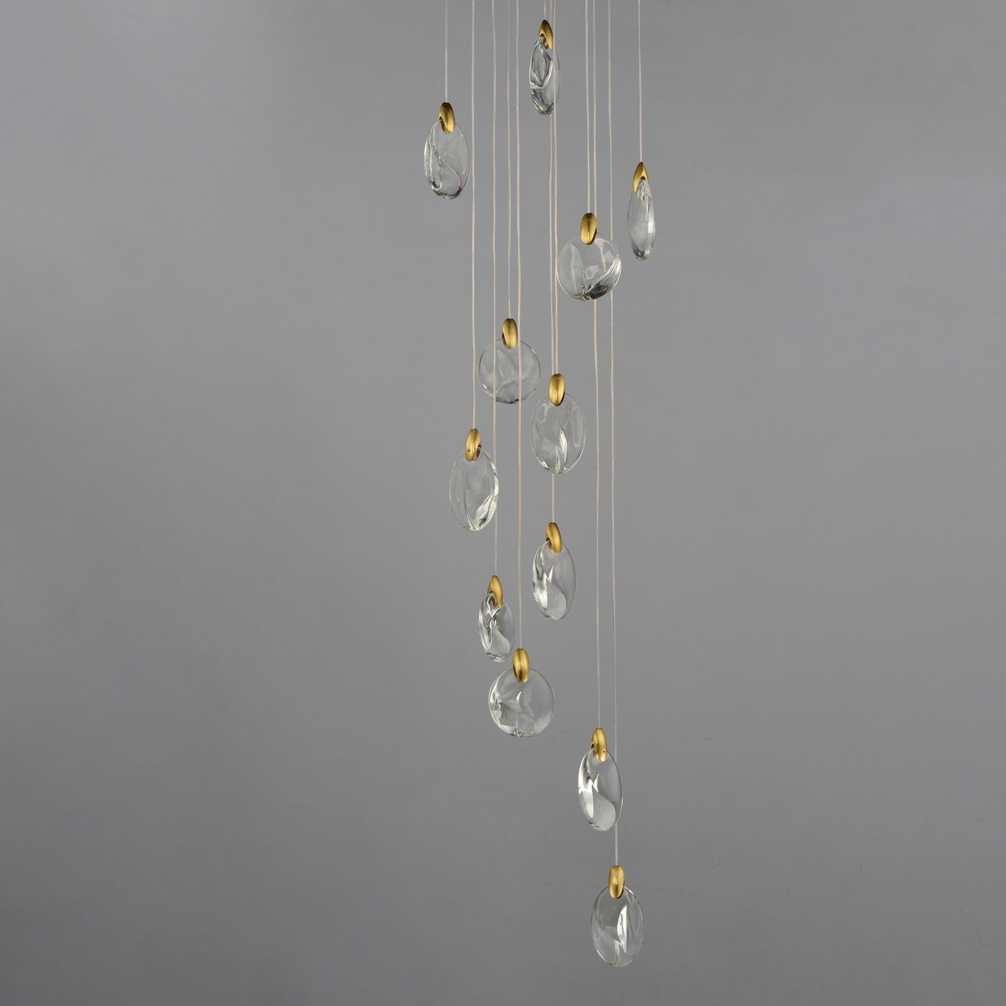 Pebble 12-Light LED Pendant Black/Polished Gold by ET2