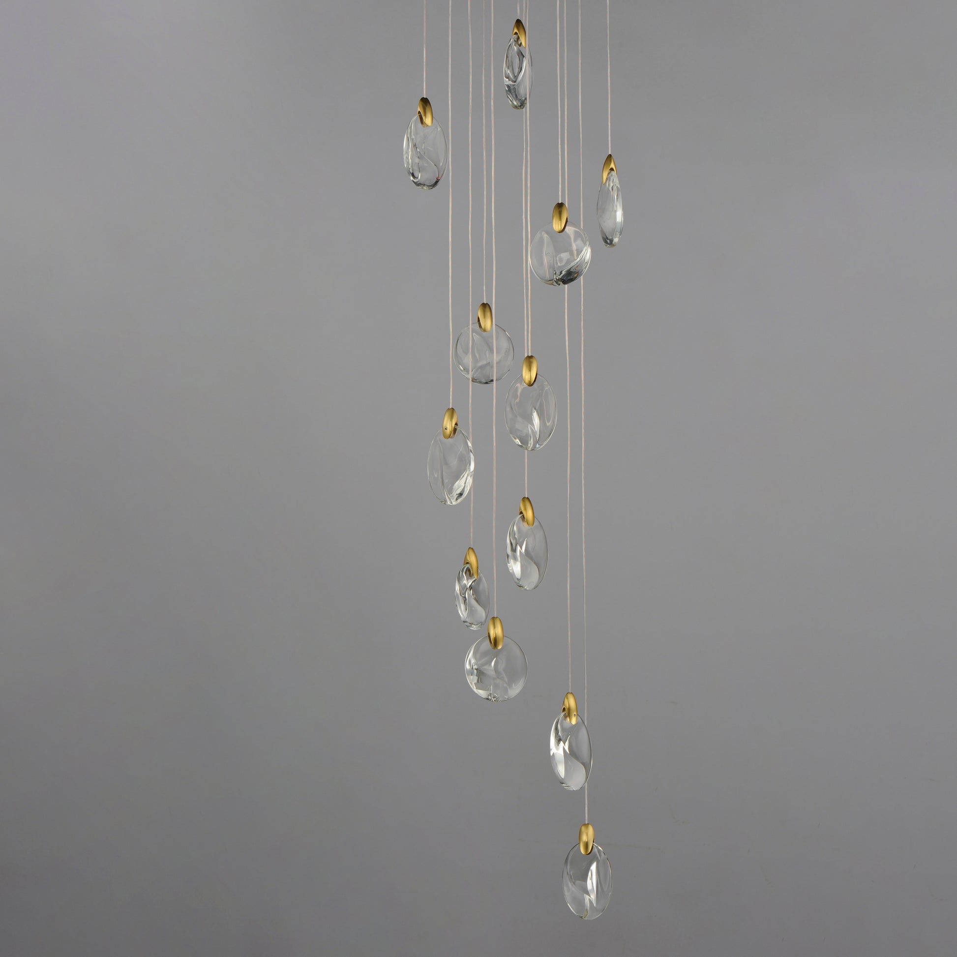 Pebble 12-Light LED Pendant Black/Polished Gold by ET2