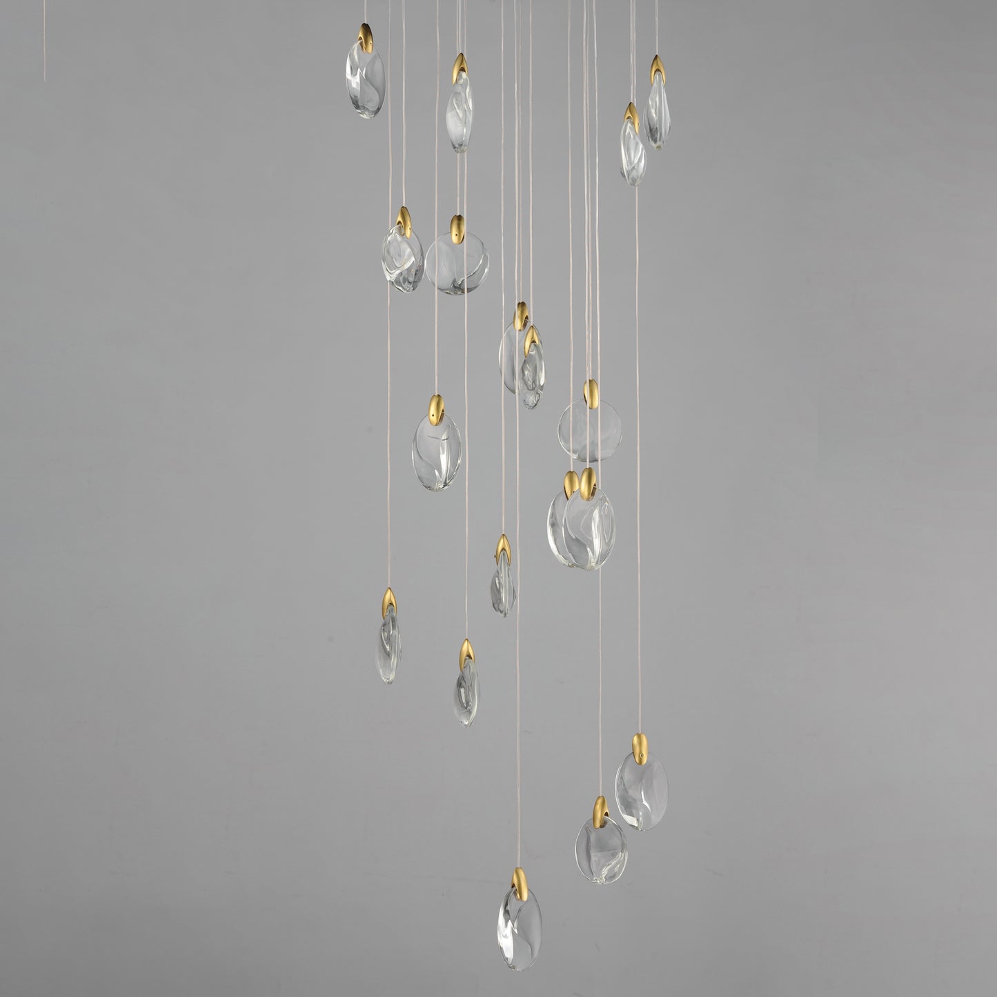 Pebble 18-Light LED Pendant Black/Polished Gold by ET2